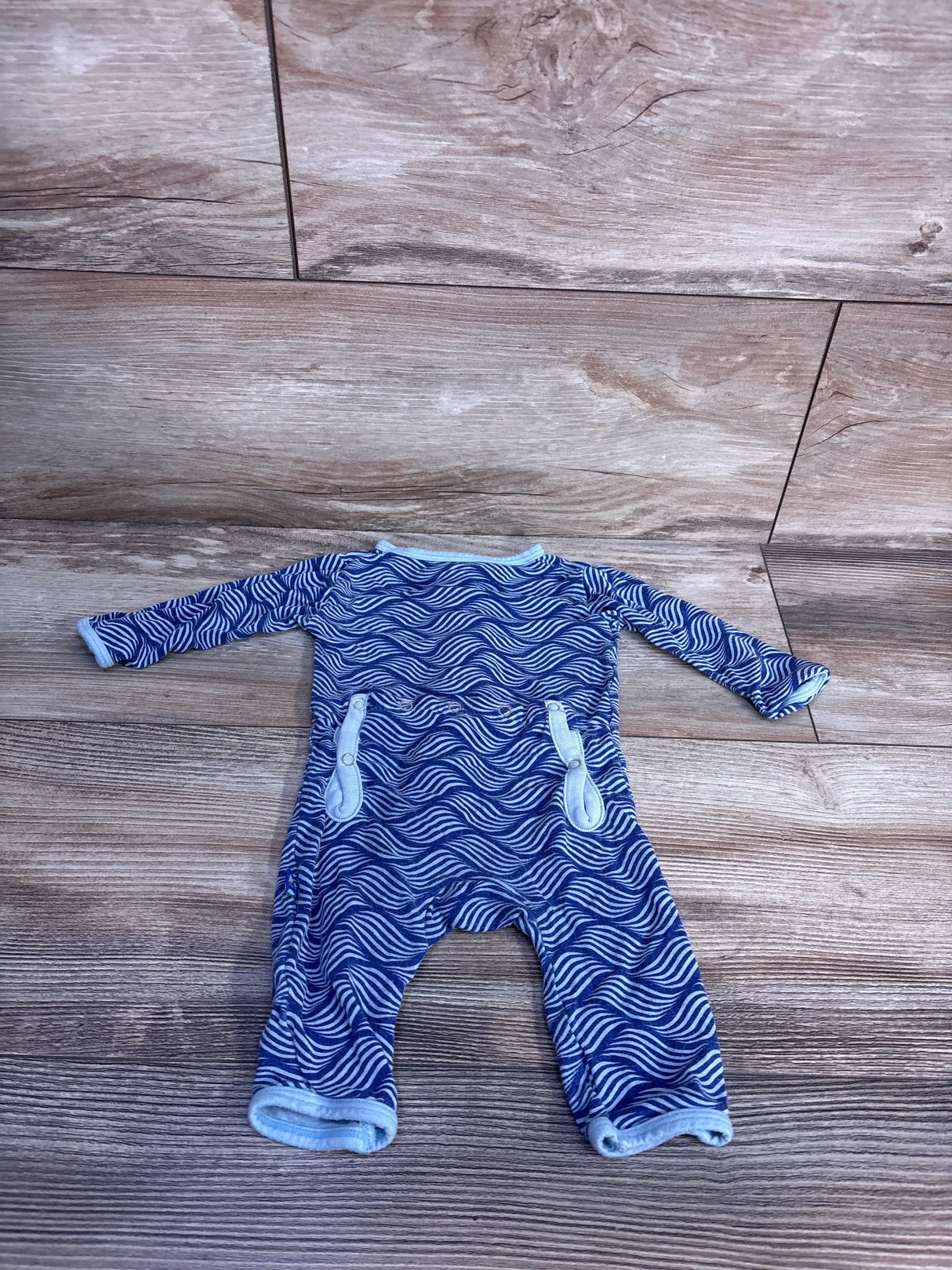 Kickee Pants 'Kite Water Lattice' Bamboo Snap Coverall Blue sz Newborn