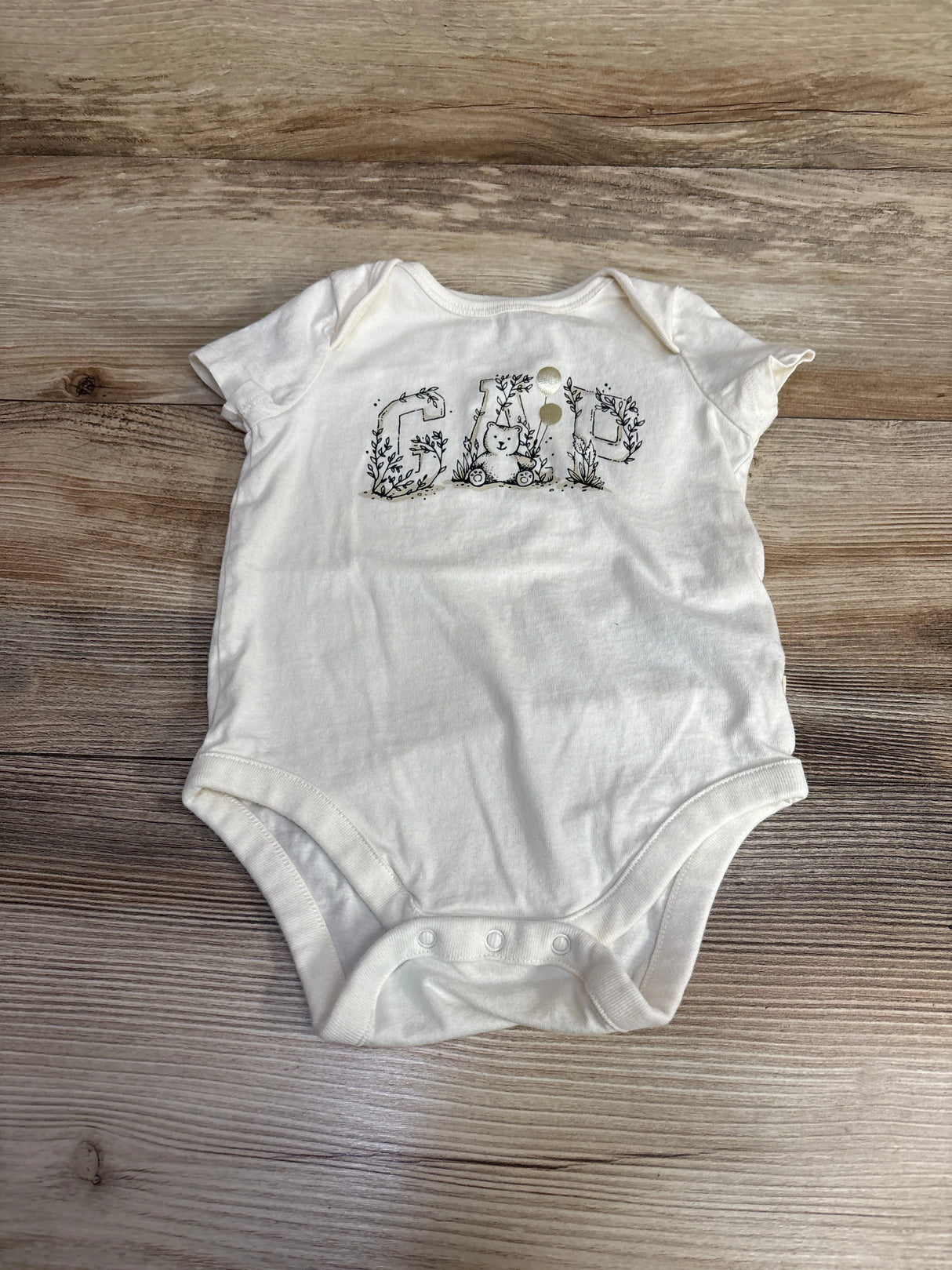 Baby Gap Bear Bodysuit White sz 6-12m