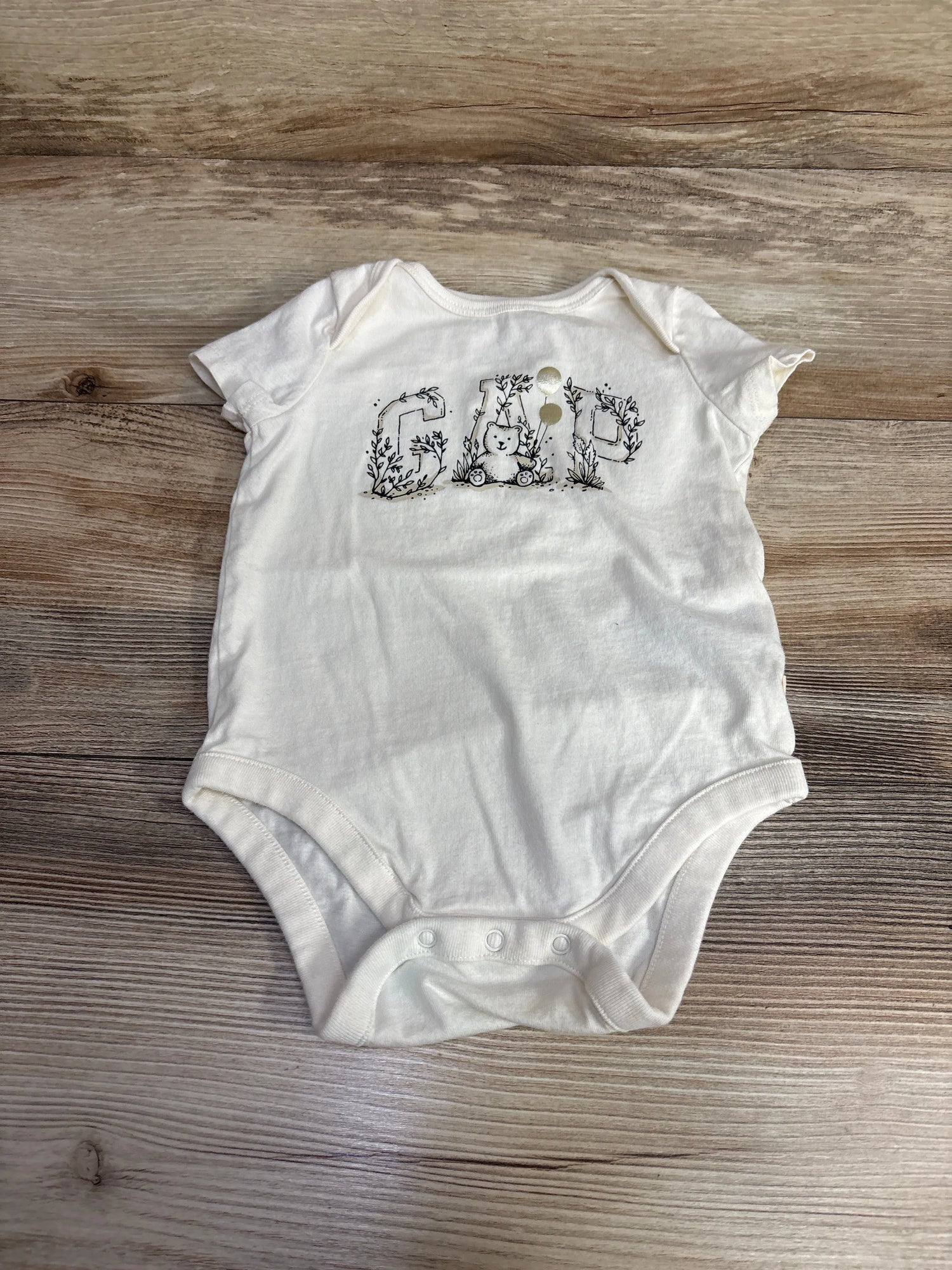 Baby Gap Bear Bodysuit White sz 6-12m