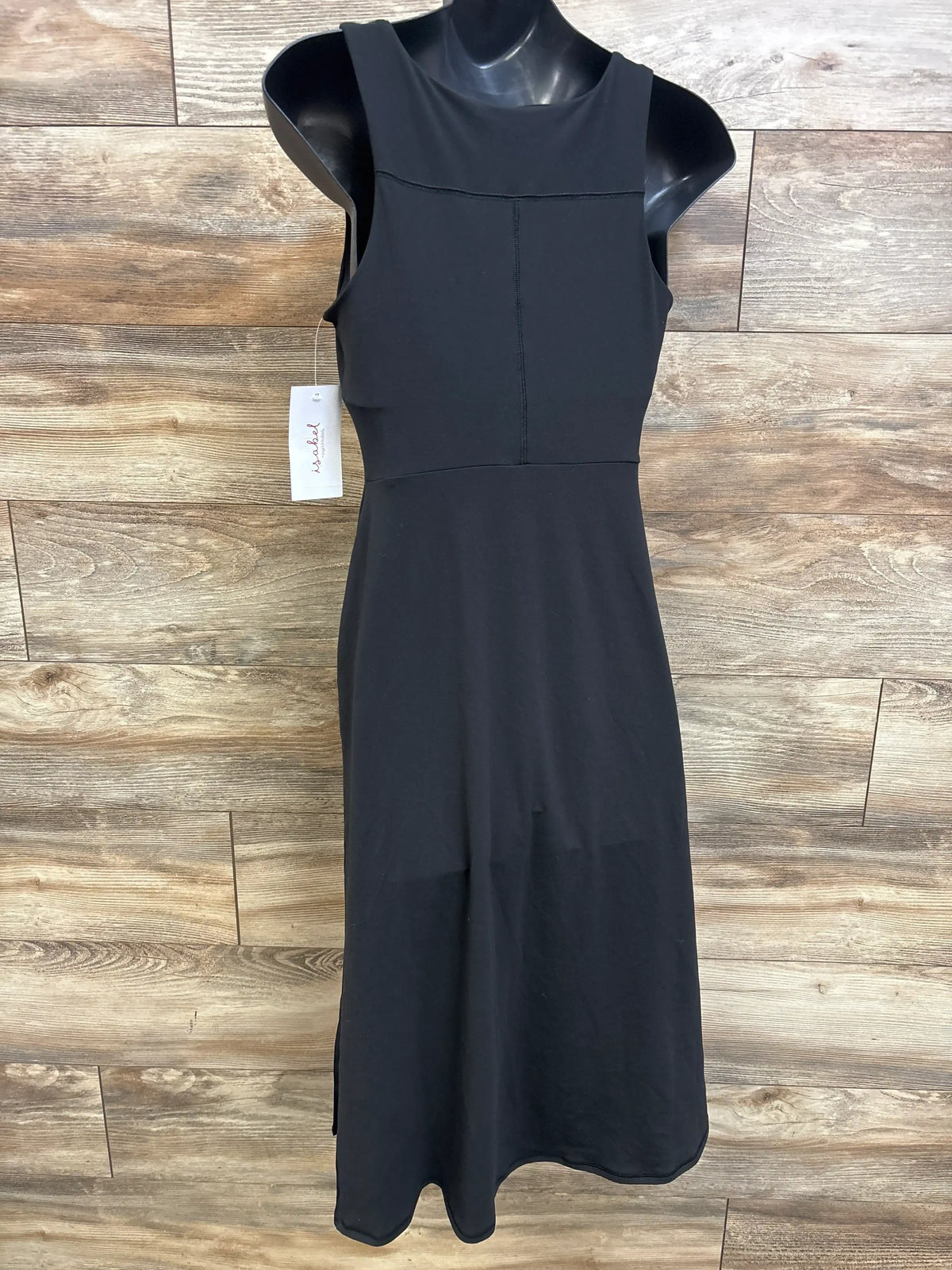 NEW Isabel Maternity Slit Midi Active Dress Black sz Small