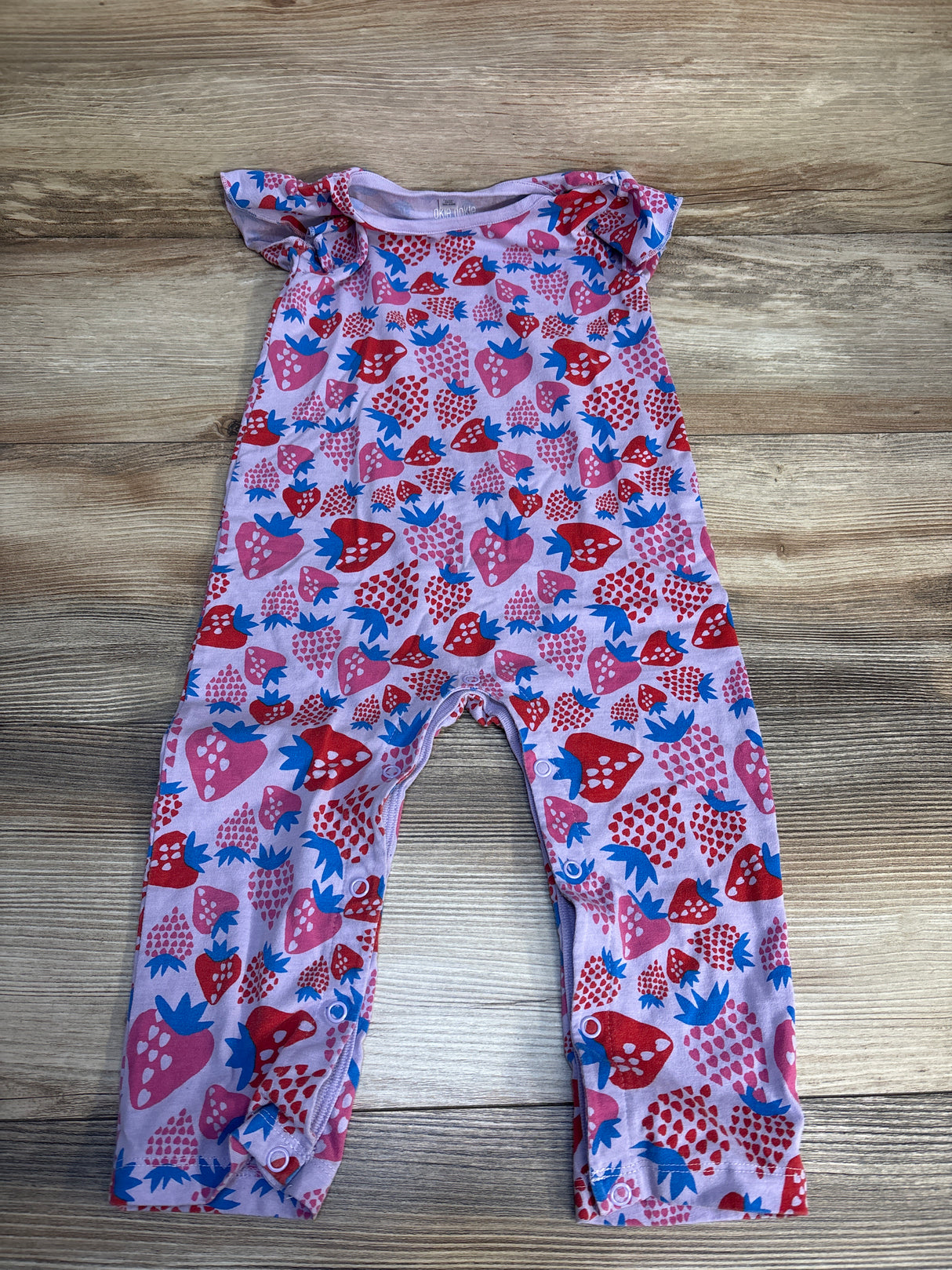 Okie Dokie Strawberry Print Jumpsuit Purple sz 18m