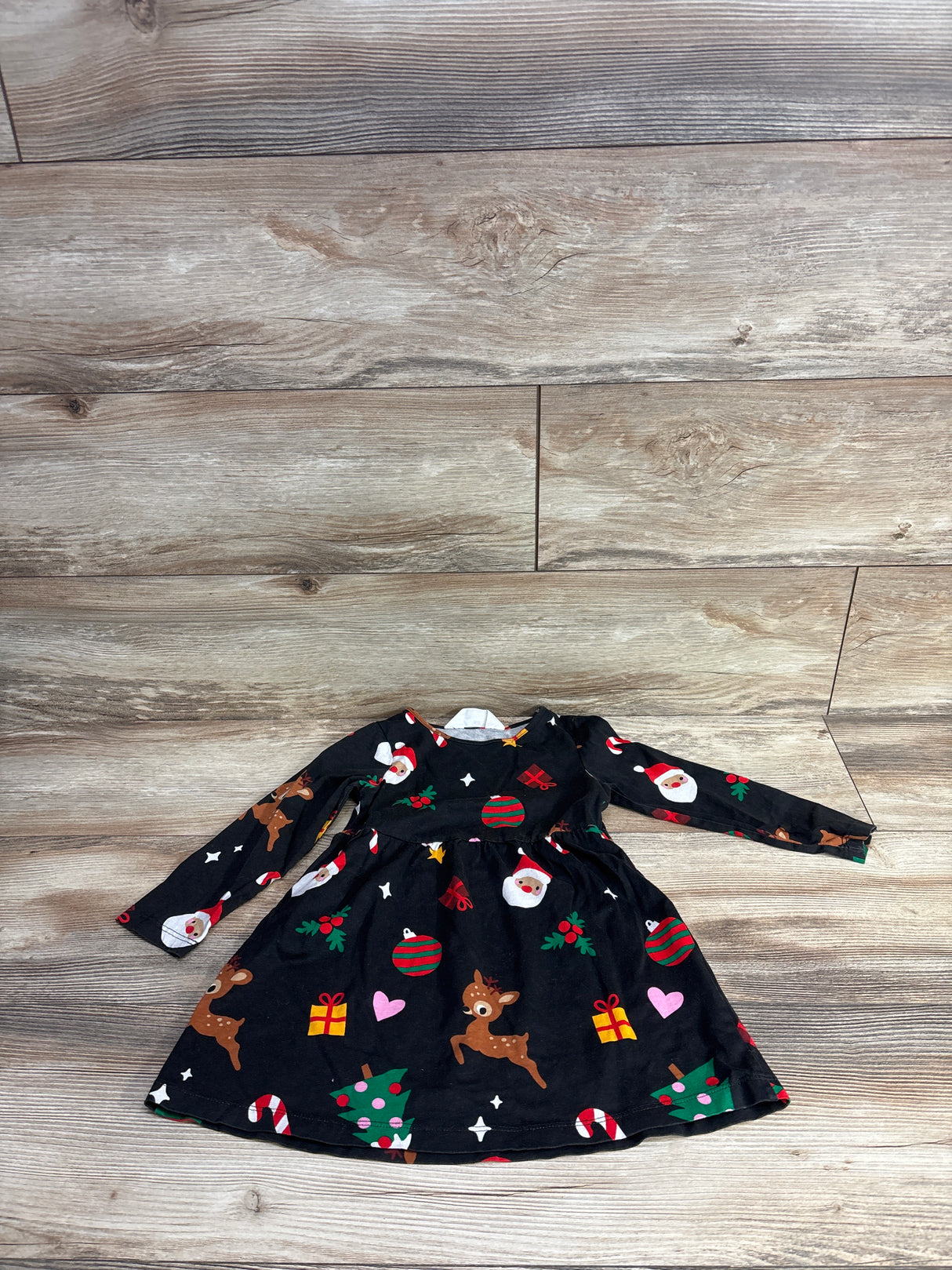 H&M Long Sleeve Christmas Dress Black sz 3-4T