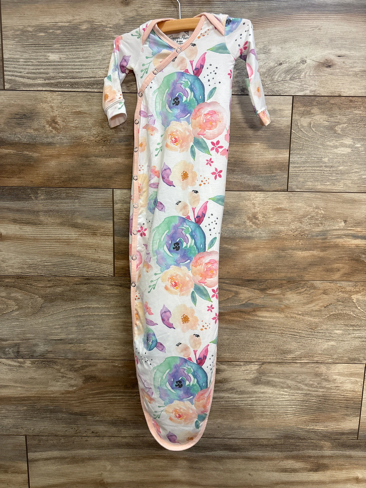 Copper Pearl Floral Knotted Gown White sz 0-4m