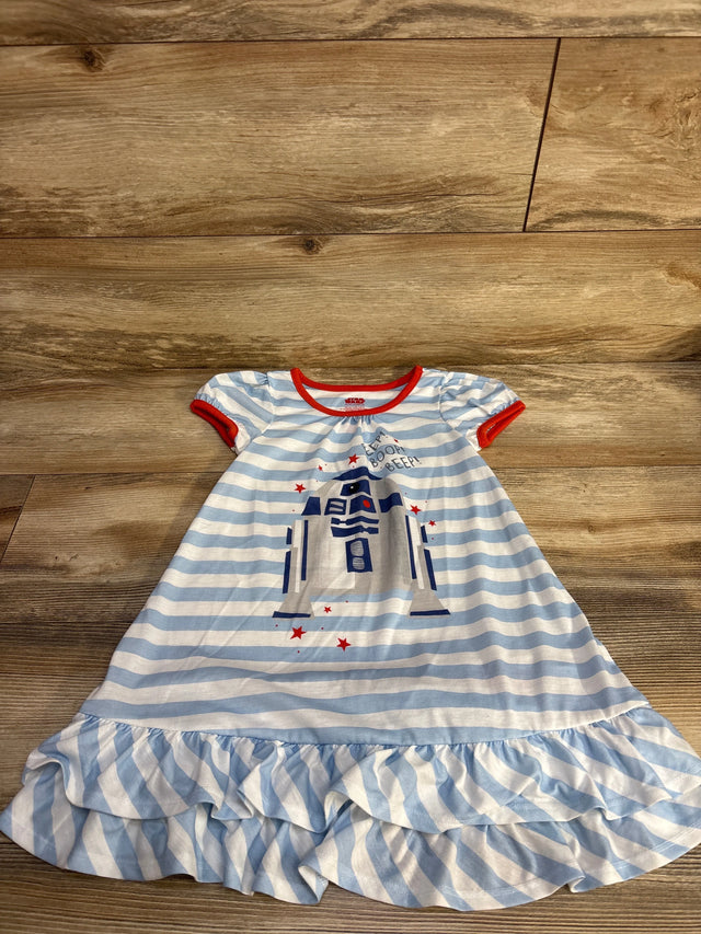 Disney Store Star Wars Striped Nightgown Blue sz 4T - Me n Mommy To Be