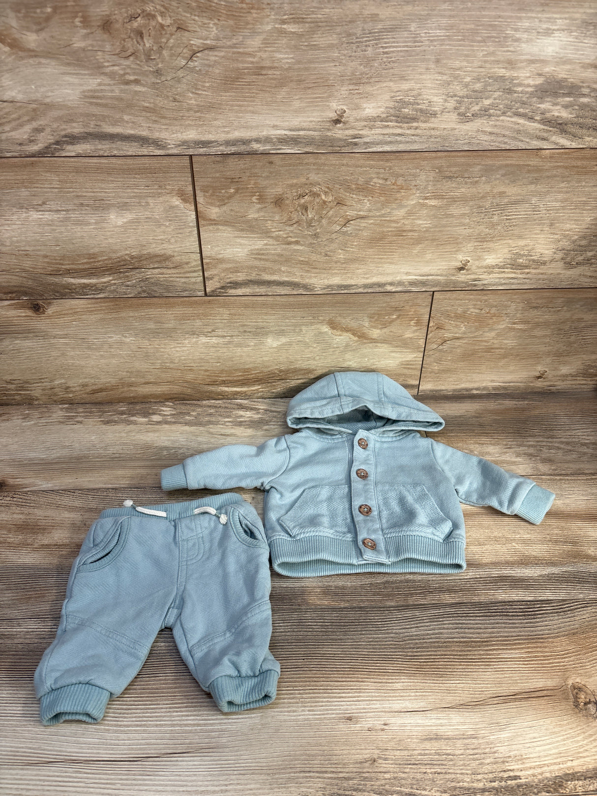 Little Lad 2pc Button-Up Jacket & Joggers Set Blue sz 0-3m