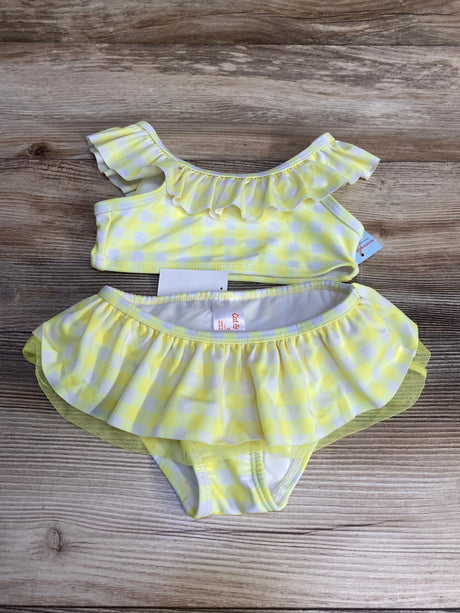NEW Cat & Jack 2pc Gingham Swimsuit Set Yellow sz 2T - Me n Mommy To Be