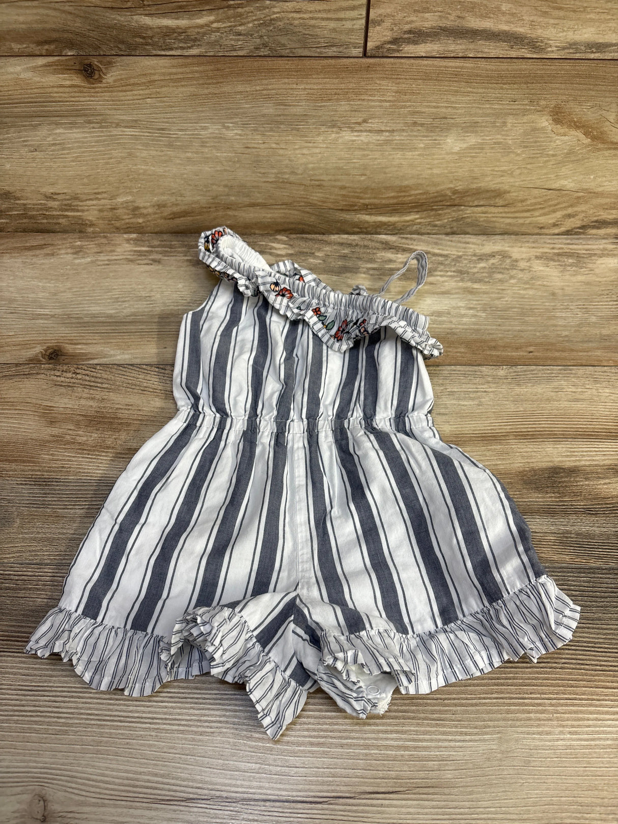 Janie and Jack Embroidered Striped Romper White sz 18-24m - Me n Mommy To Be