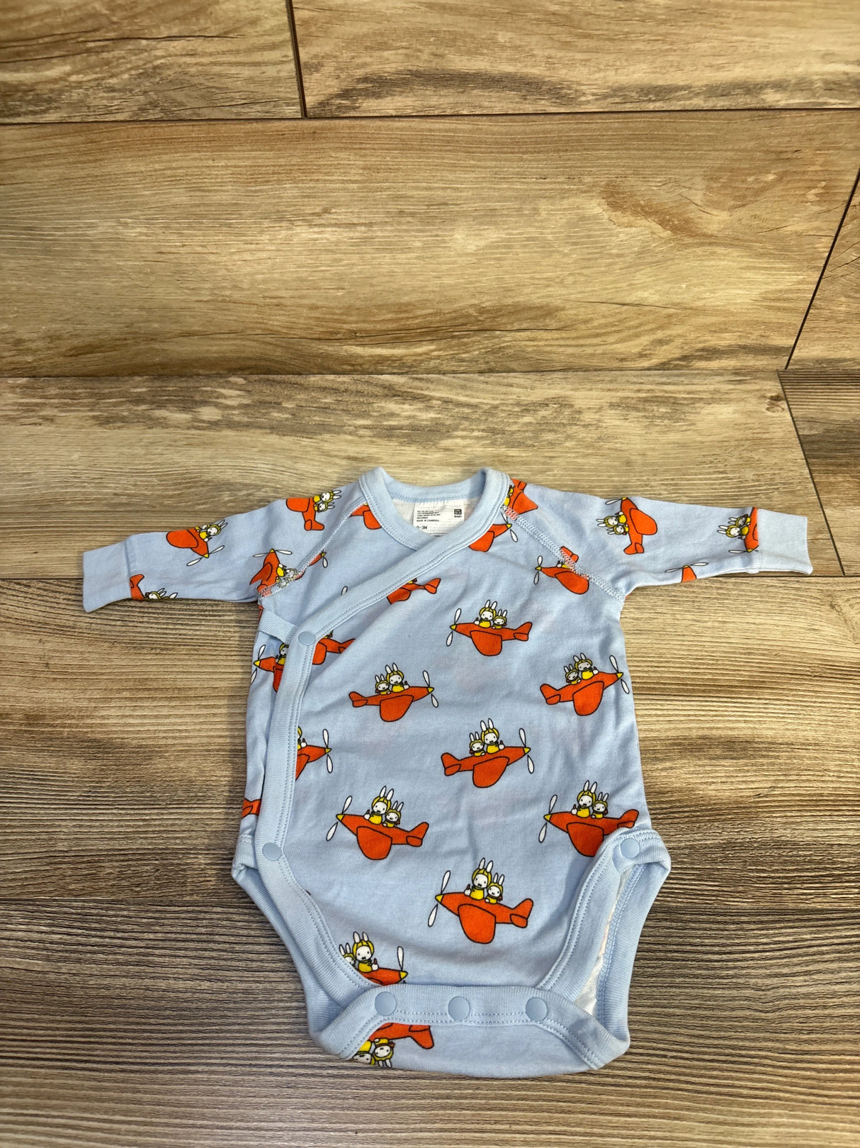 Uniqlo Miffy Picture Book Collection Kimono Bodysuit Blue sz 0-3m