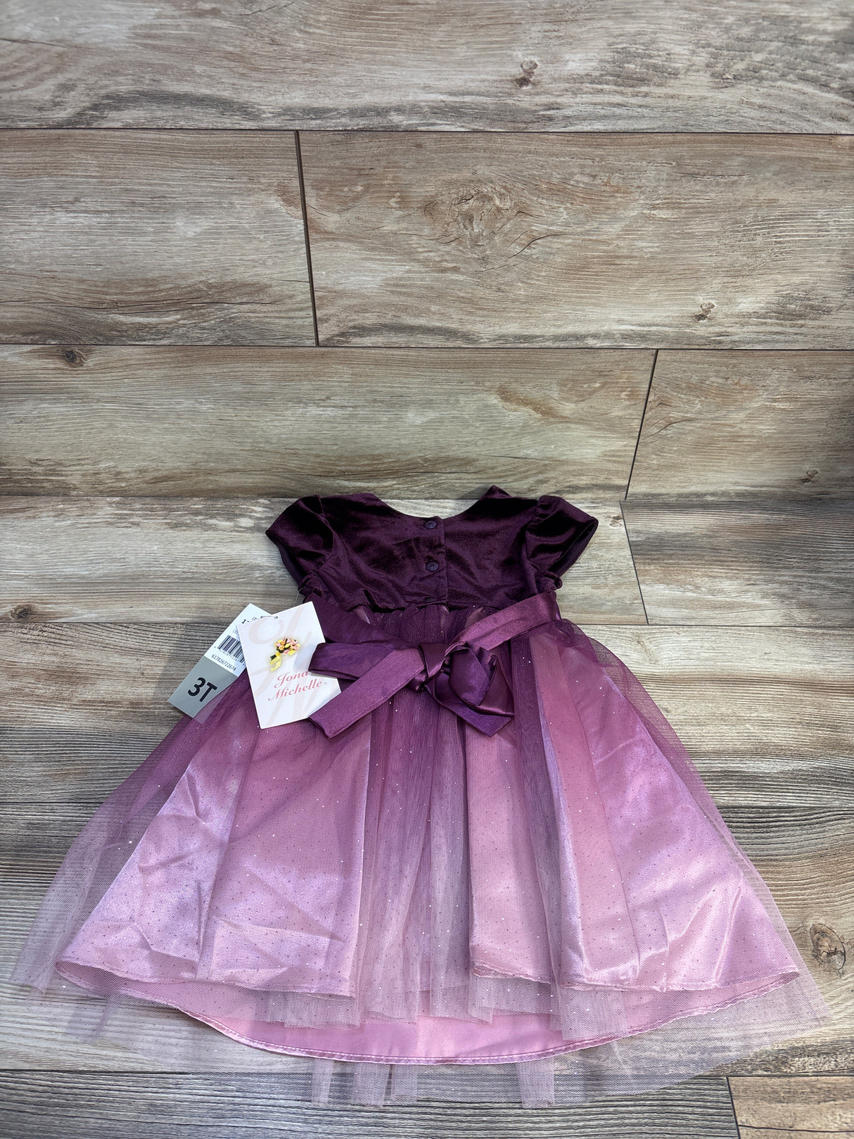 NEW Jona Michelle Velvet Tulle Dress Purple sz 3T