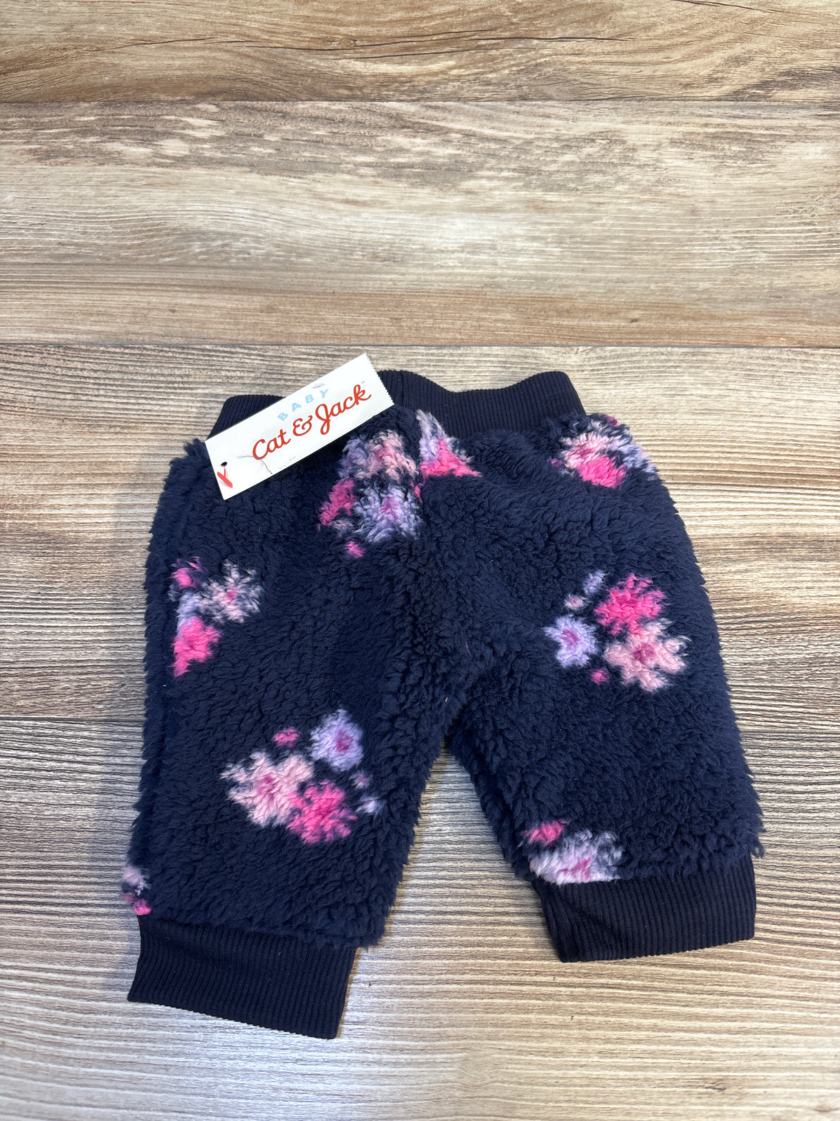 NEW Cat & Jack Plush Floral Joggers Navy sz Newborn