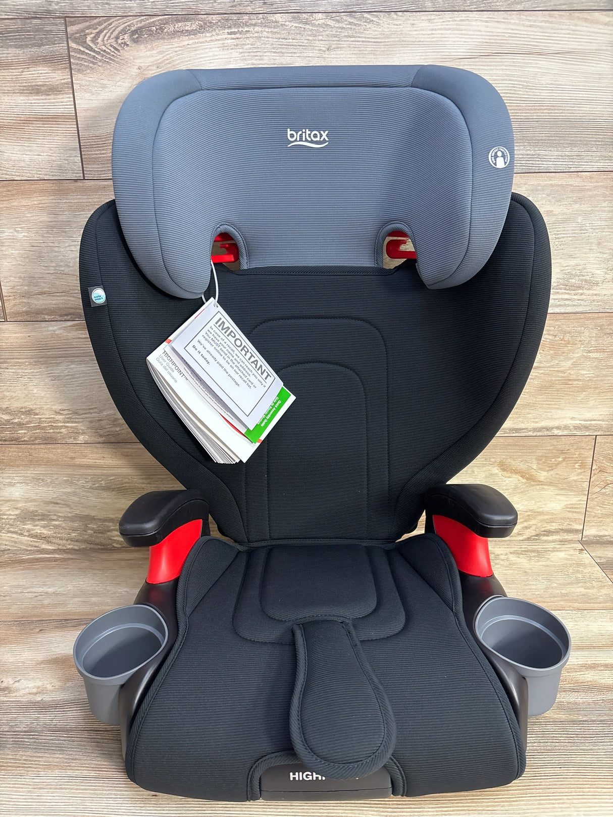 NEW Britax Highpoint Backless Belt-Positioning Booster Seat in Black Ombre 40-120lbs.