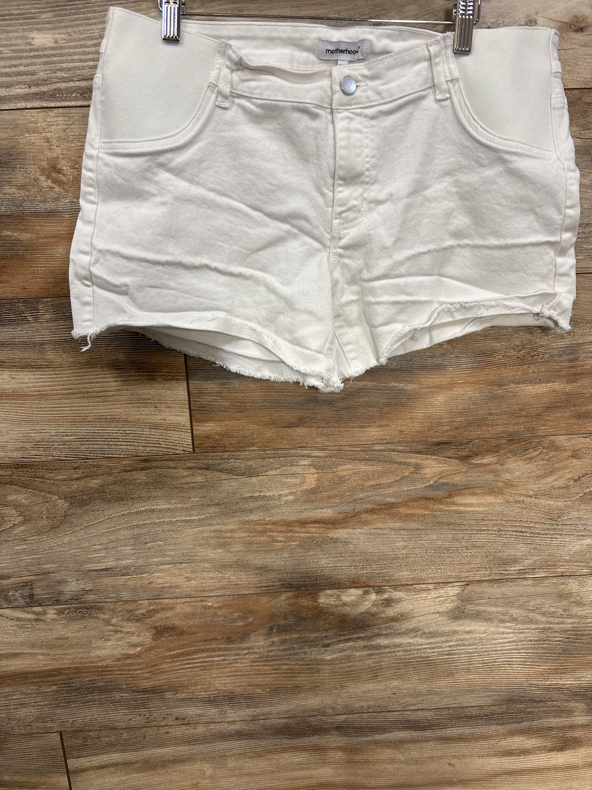 Motherhood Maternity Denim Side Panel Shorts White sz Large