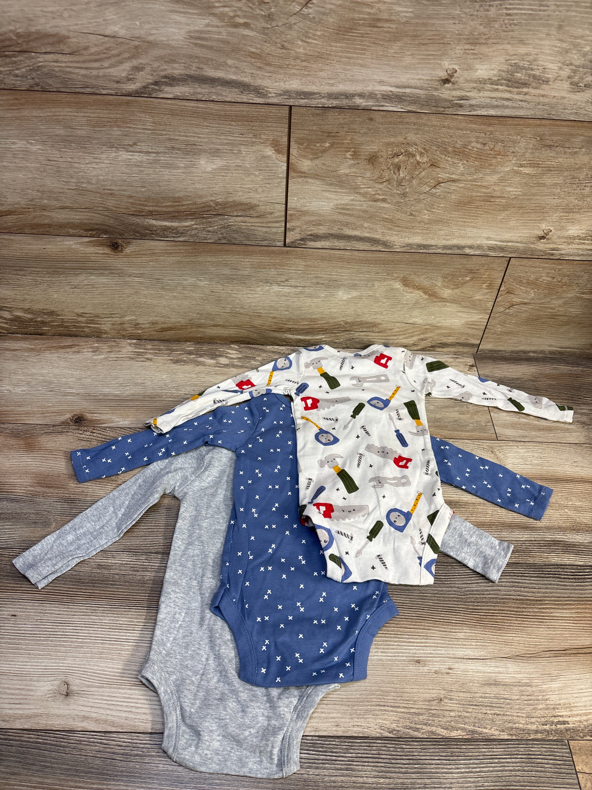 Gerber 3pk Bodysuits Grey sz 6-9m