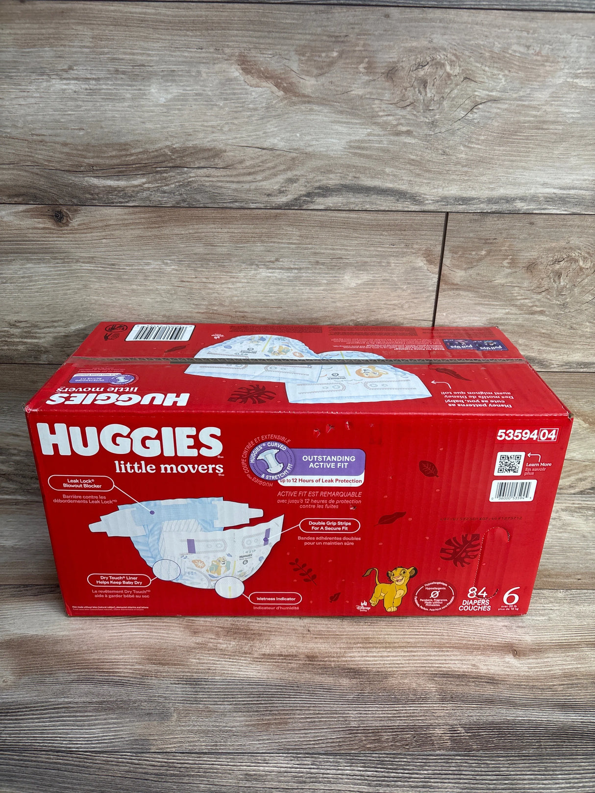 NEW Box of Huggies Little Movers Diapers 84ct. Size 6