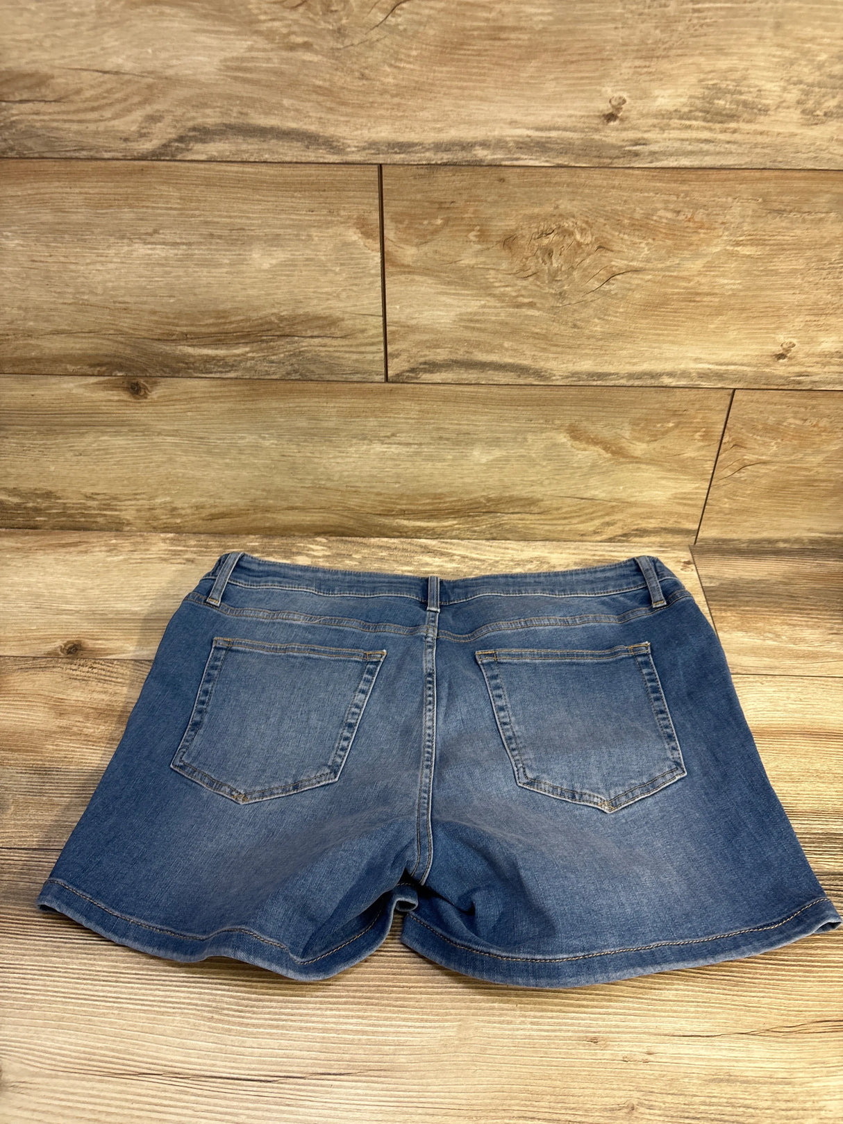 NEW Gap Maternity 4" Inset Panel Denim Shorts Medium Wash Blue sz 32/14 Large