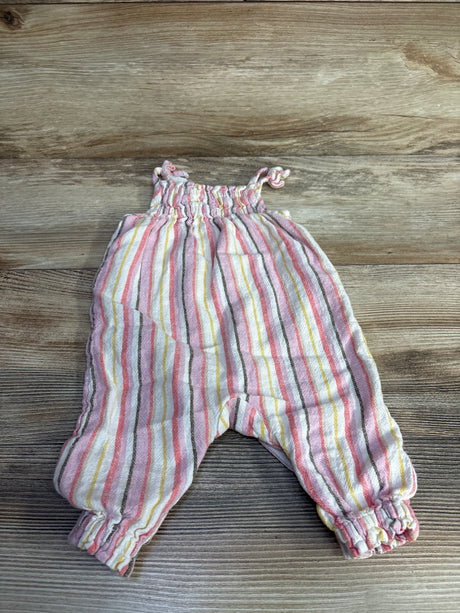 Old Navy Striped Linen Blend Romper Pink sz 3-6m - Me n Mommy To Be