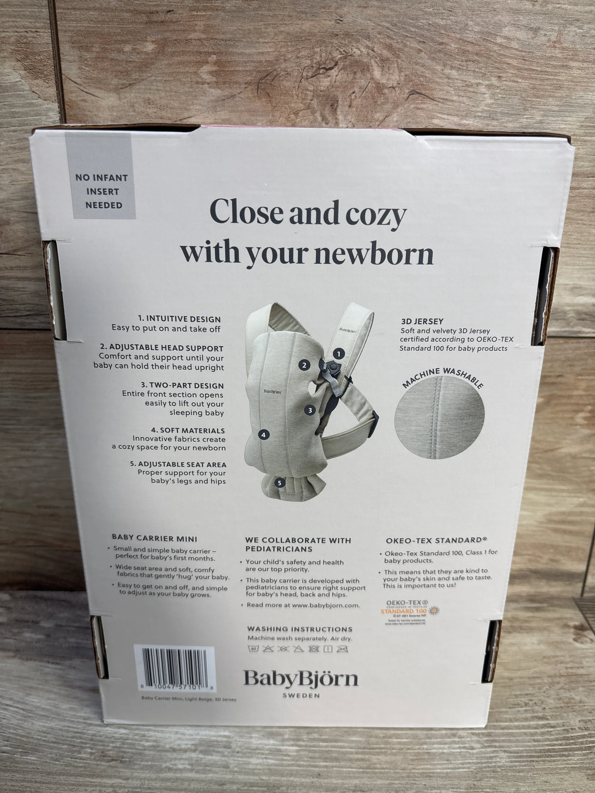 NEW BabyBjorn Baby Carrier Mini Jersey in Light Beige
