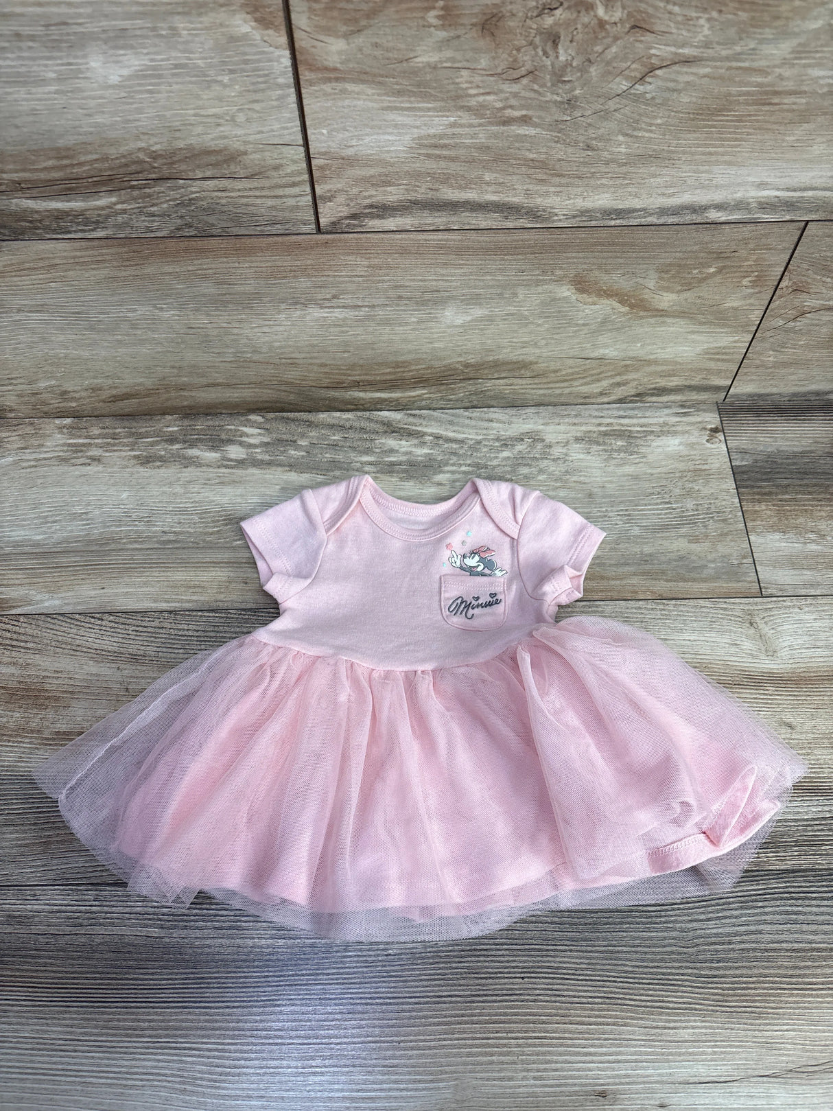Disney Baby Minnie Mouse Tulle Bodysuit Dress Pink sz 0-3m