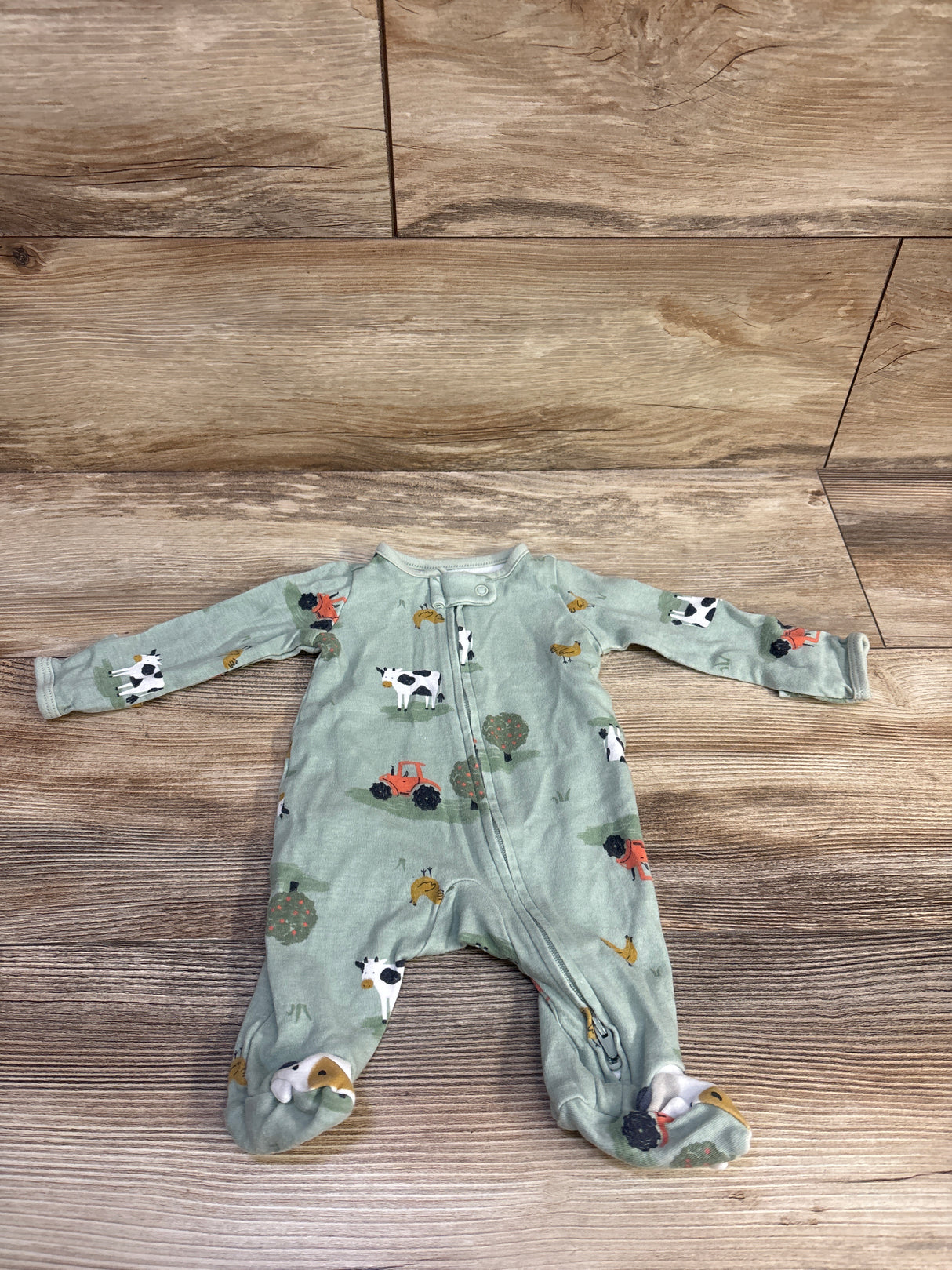 Just One You Farm Animal Sleeper Green sz Newborn