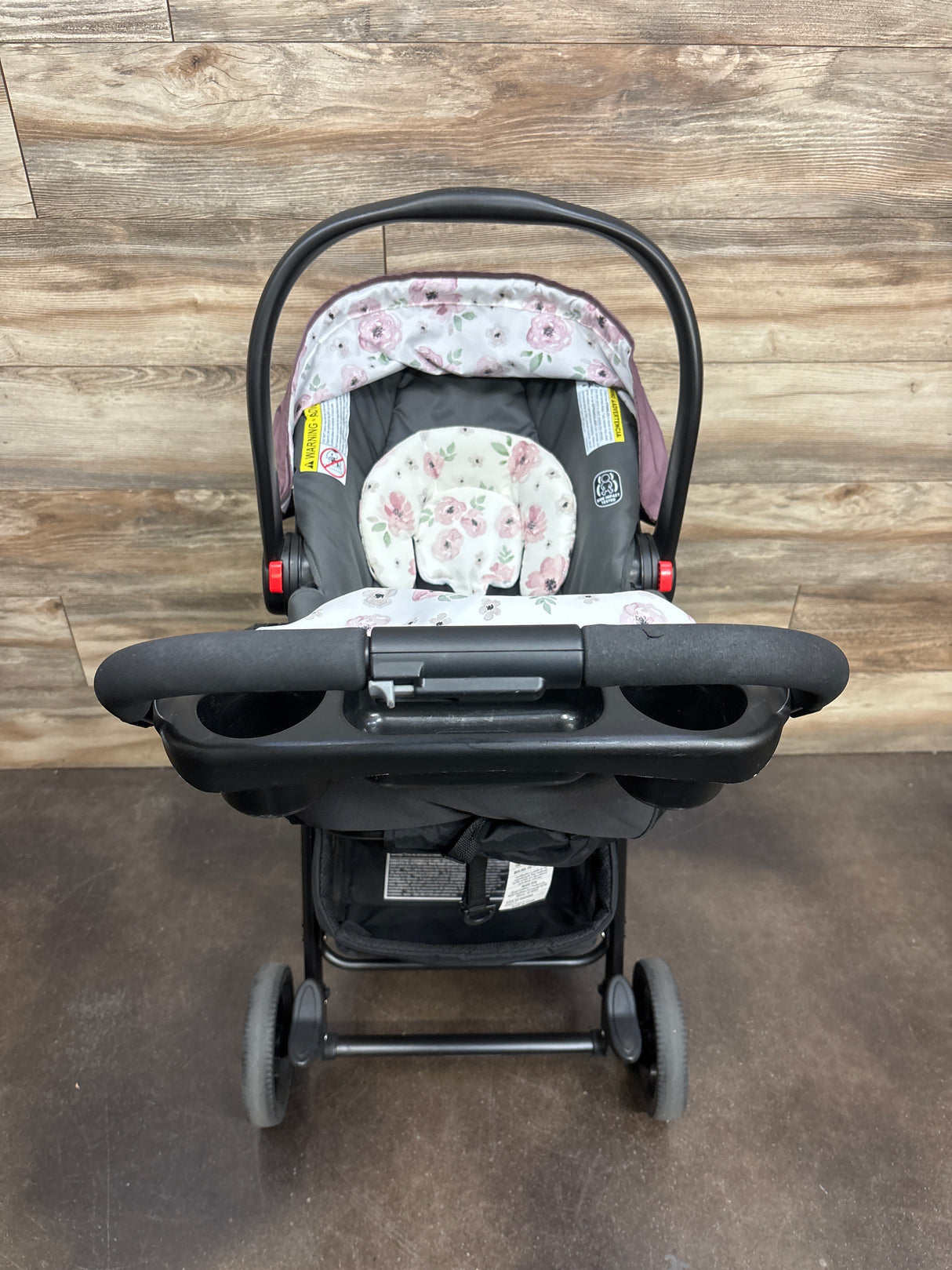 Graco Verb Click Connect Travel System with SnugRide Infant Car Seat Pink