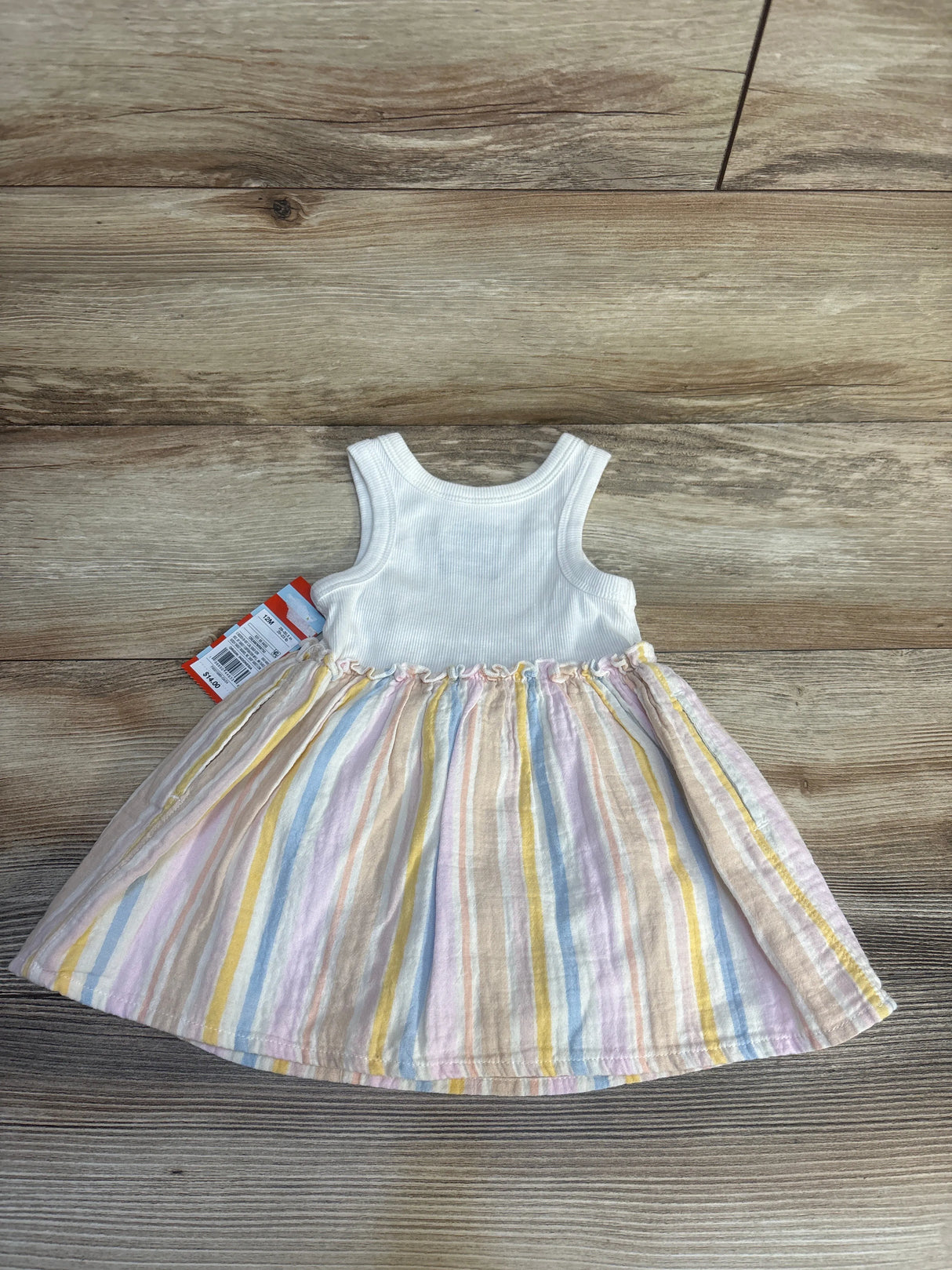NEW Cat & Jack Striped Multicolored Tank Dress White sz 12m