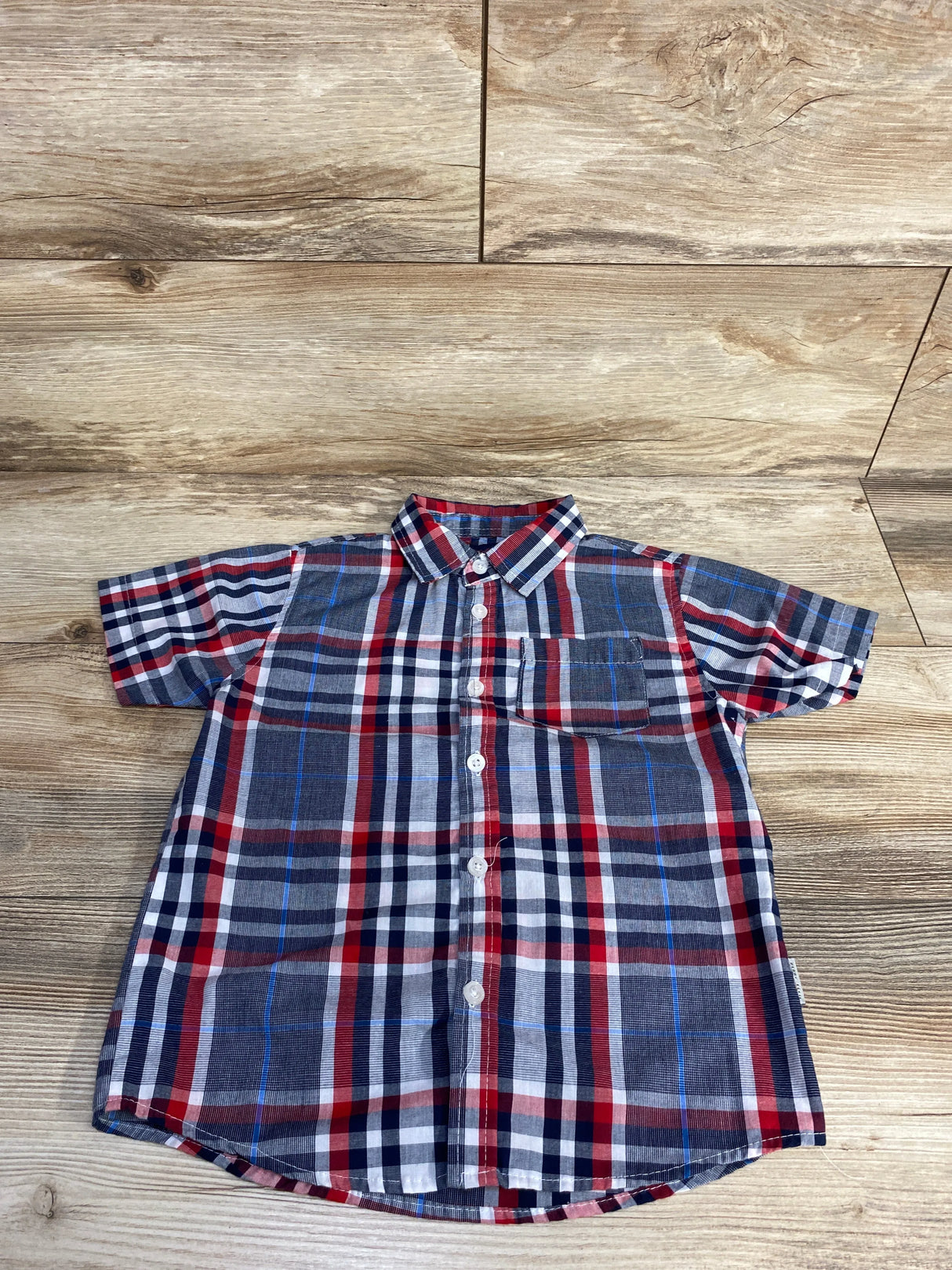 Perry Ellis Plaid Button Up Shirt sz Grey sz 5T