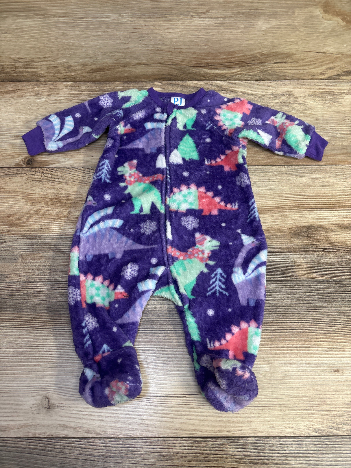 Children's Place Winter Dino Blanket Sleeper Purple sz 0-3m