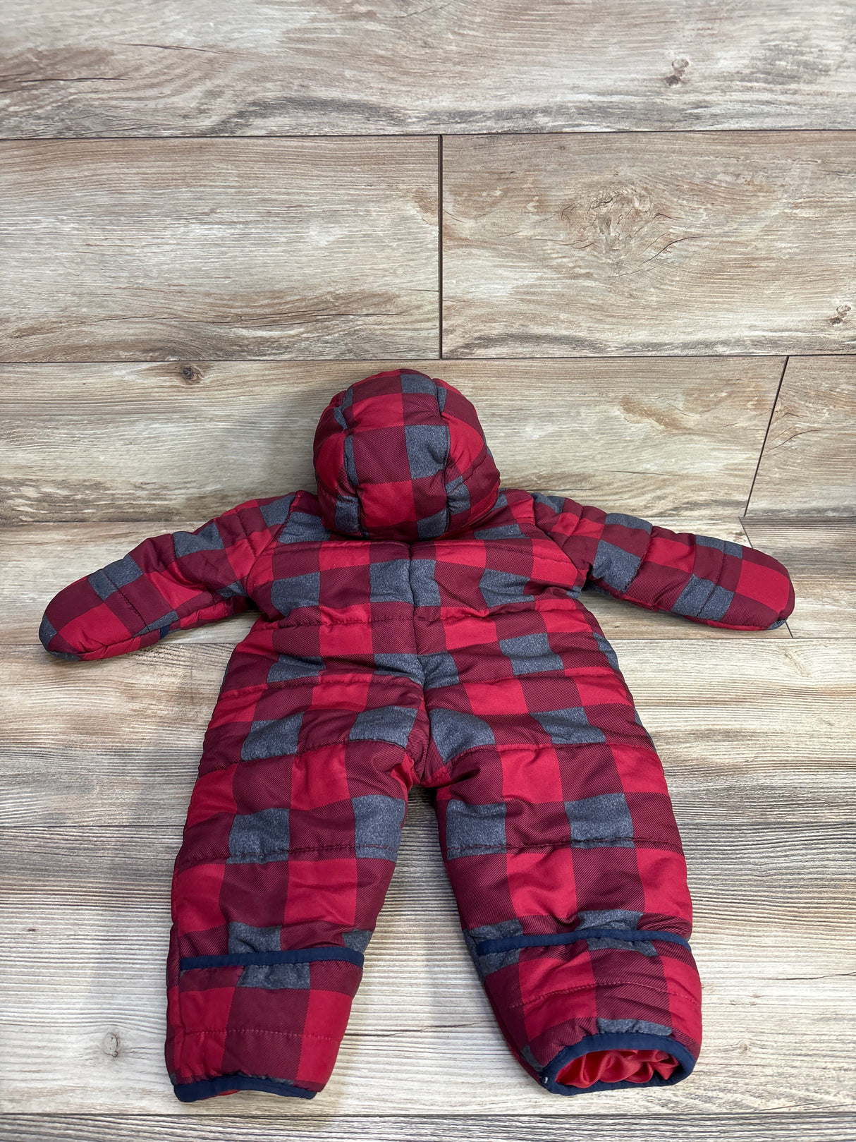 OshKosh Sherpa Lined Checkered Bunting Red sz 3-6m