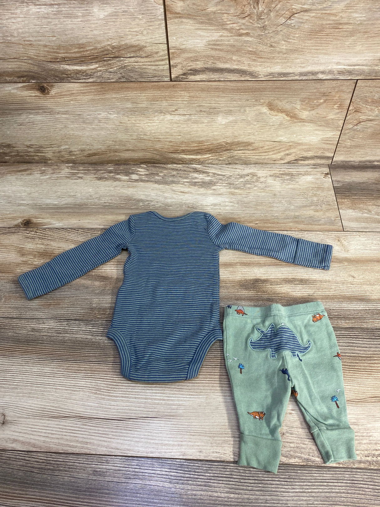 Carter's Striped Bodysuit & Pants Set Green sz Newborn