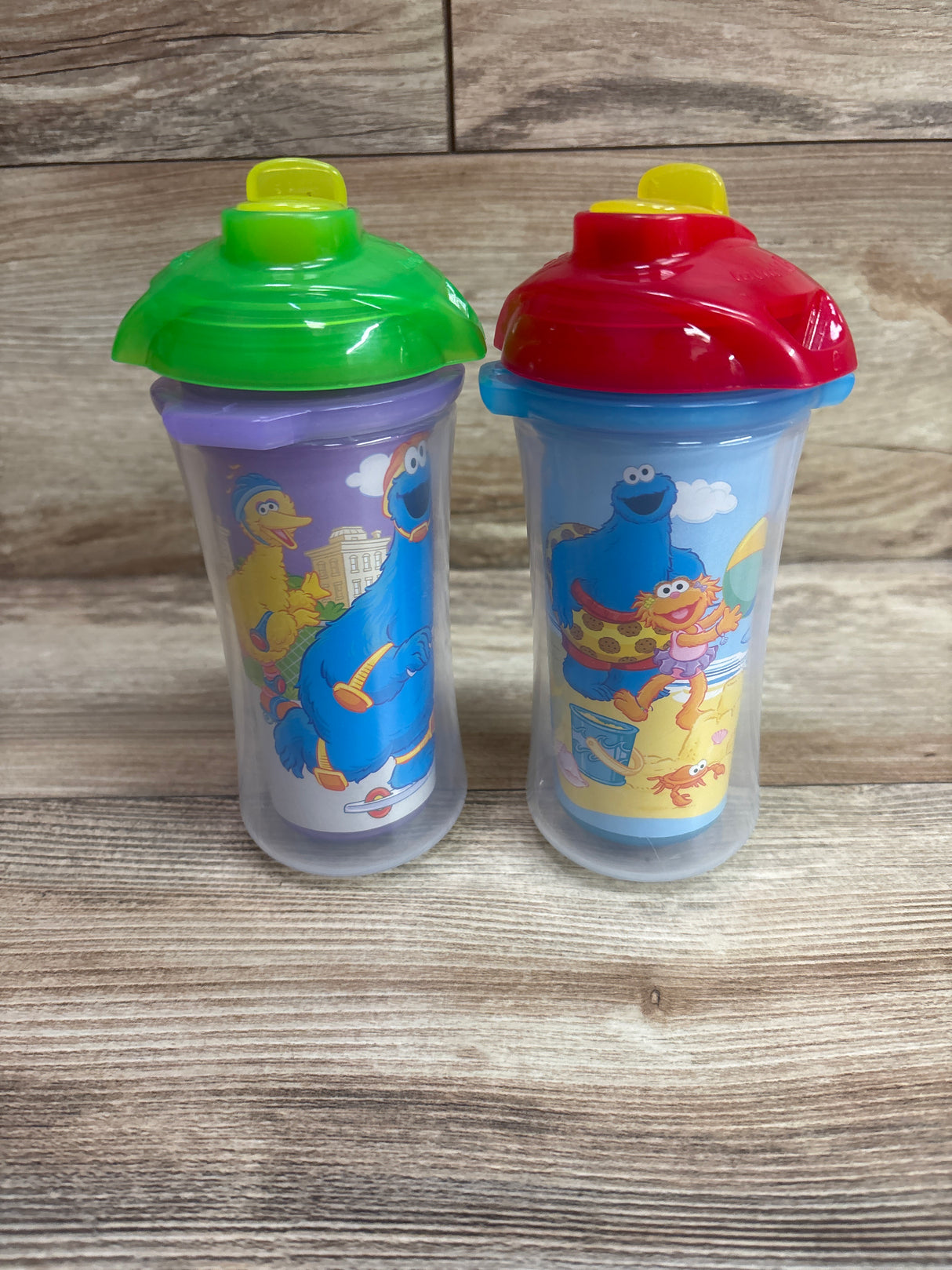 NWOT Munchkin Sesame Street Click Lock Insulated Straw Cups 2pk 9oz