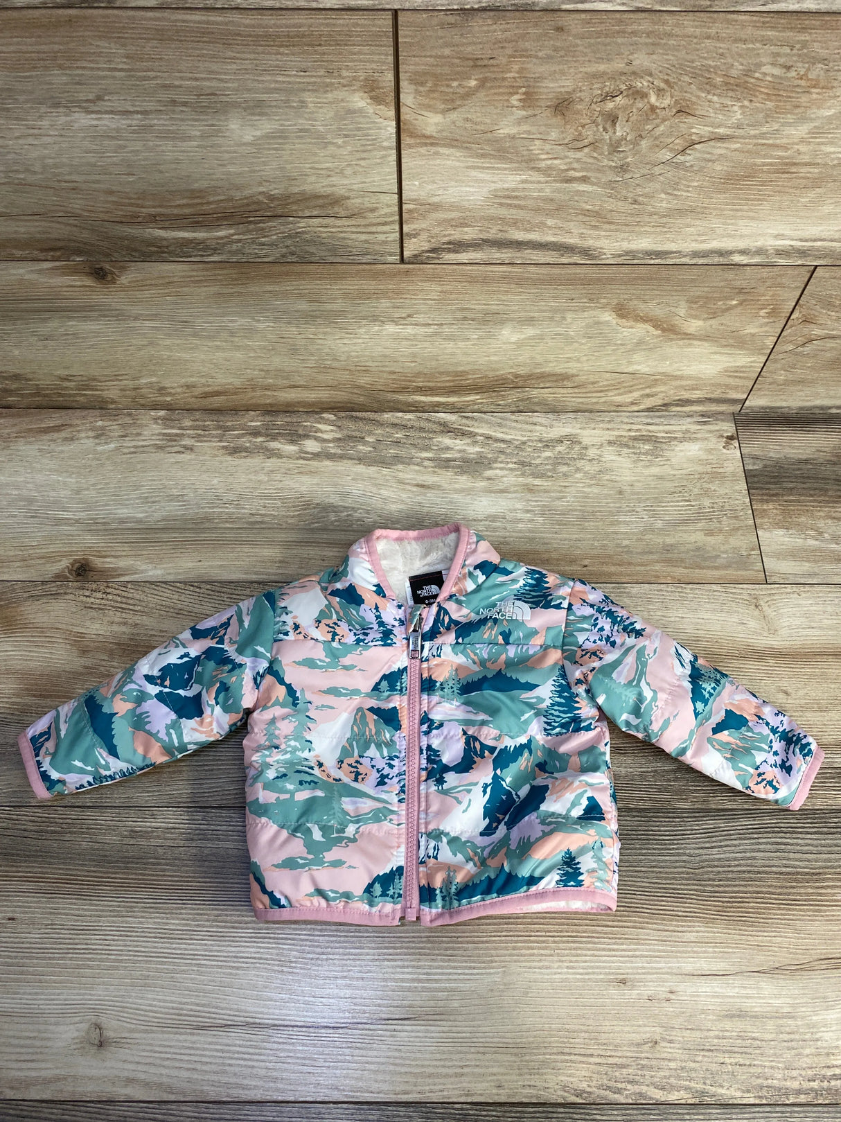 The North Face Reversible Mossbud Jacket in Wasabi Snow Peak sz 0-3m