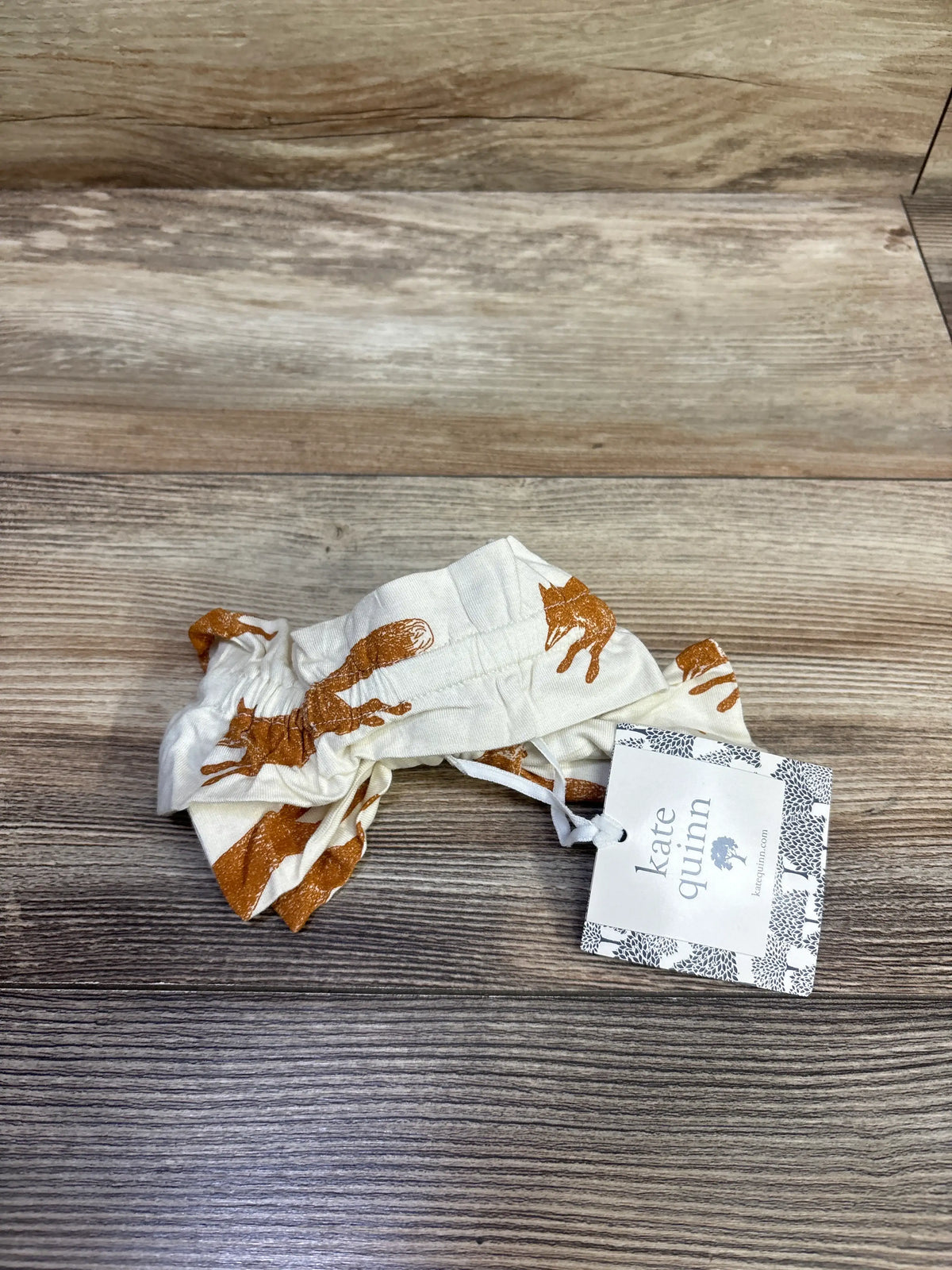 NEW Kate Quinn Stretchy Bow Headband in Rust Jumping Fox sz 0-6m