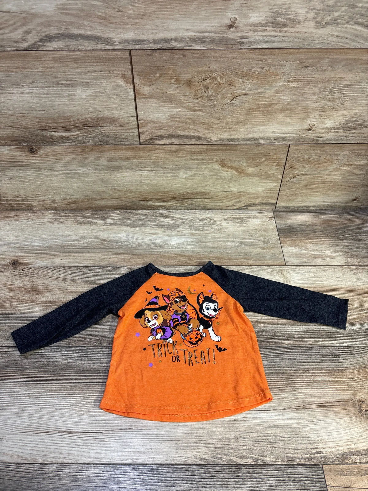 Jumping Beans Paw Patrol Halloween raglan shirt in grey and orange for size 12m