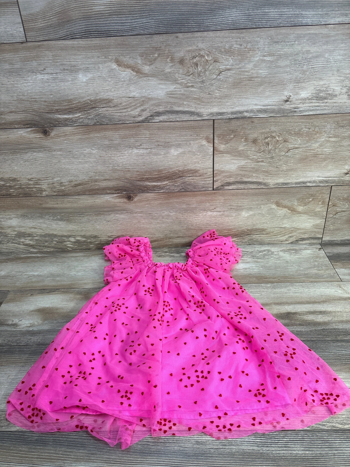 Cat & Jack Tulle Heart Print Dress Pink sz 3T