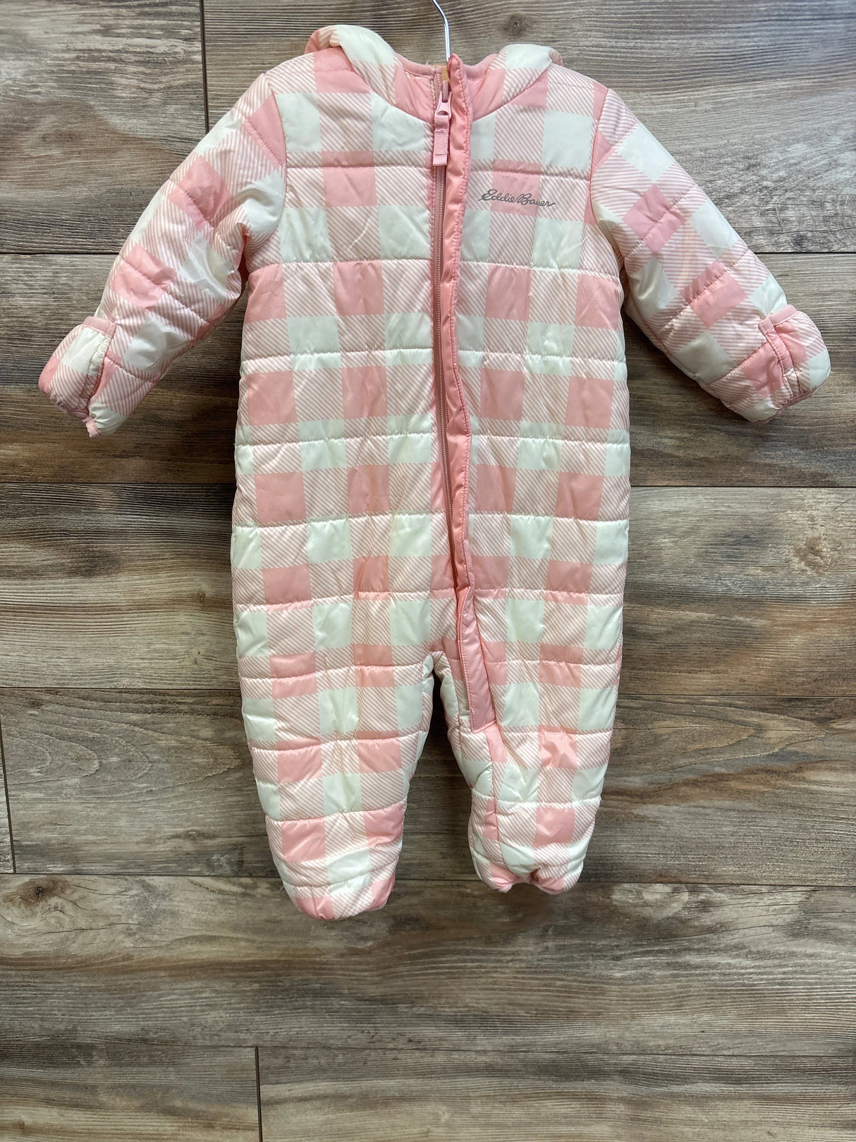 Eddie Bauer Fur Lined Hooded Snowsuit Pink sz 6-9m