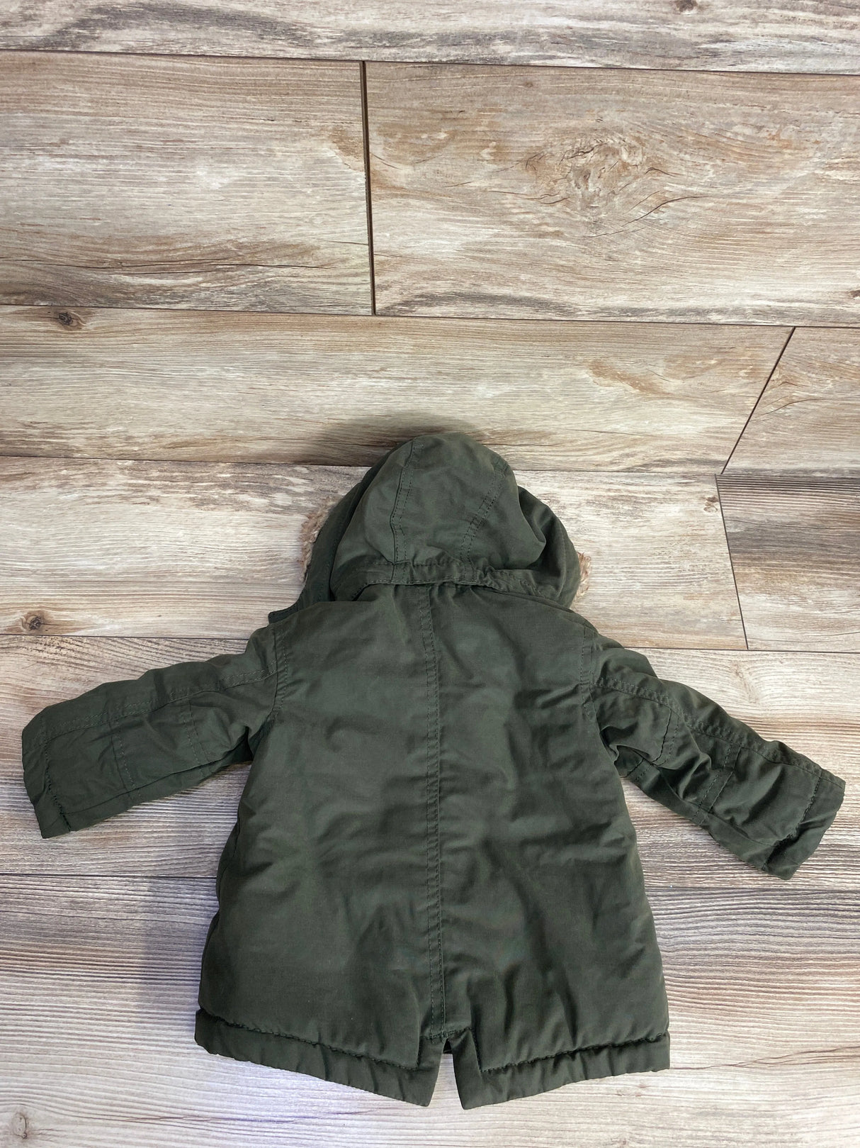 H&M Faux Fur Lined Utility Jacket Green sz 6m