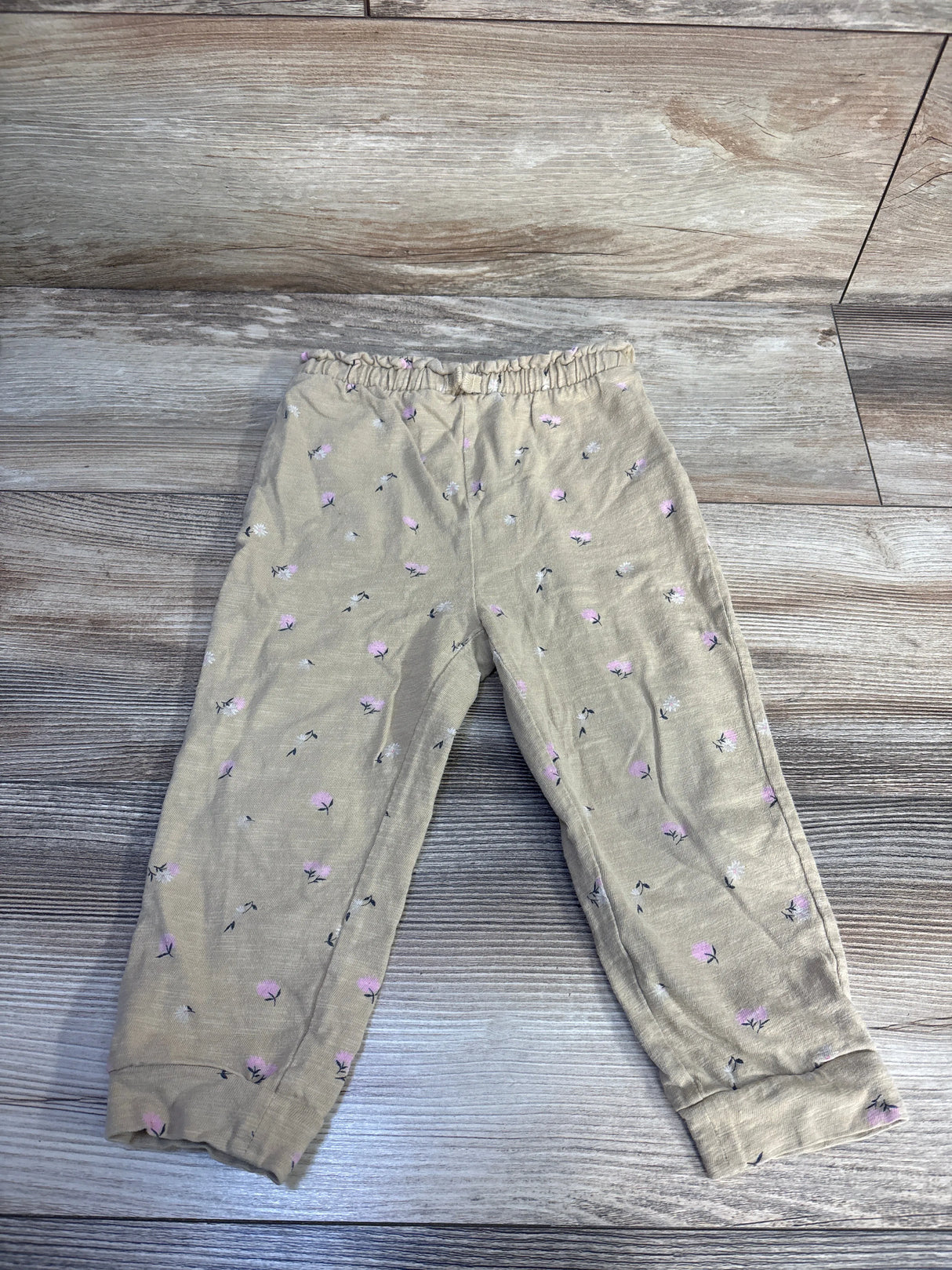 Baby Gap Drawstring Floral Joggers Brown sz 2T