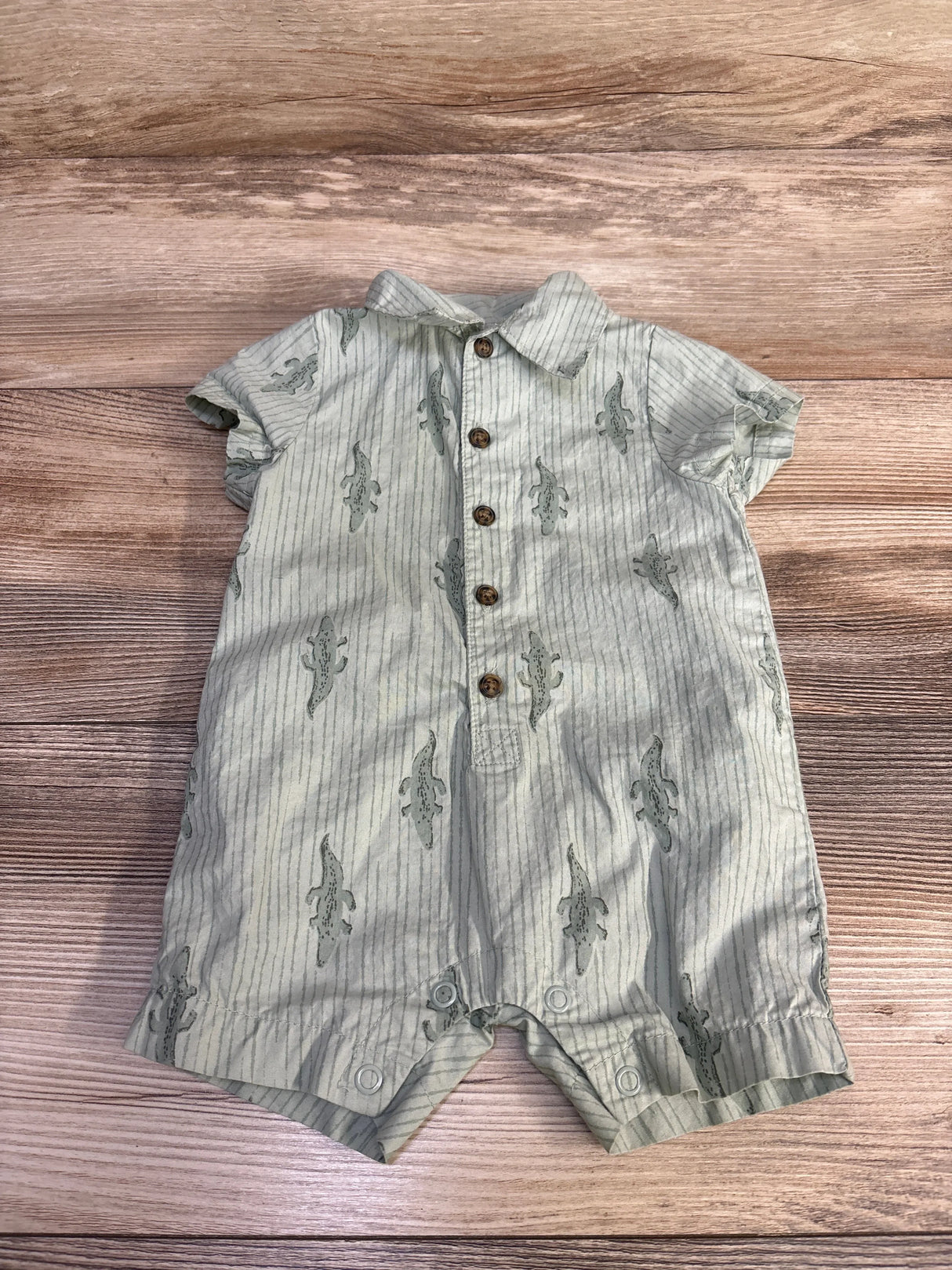 Child Of Mine Alligator Polo Romper Green sz 0-3m