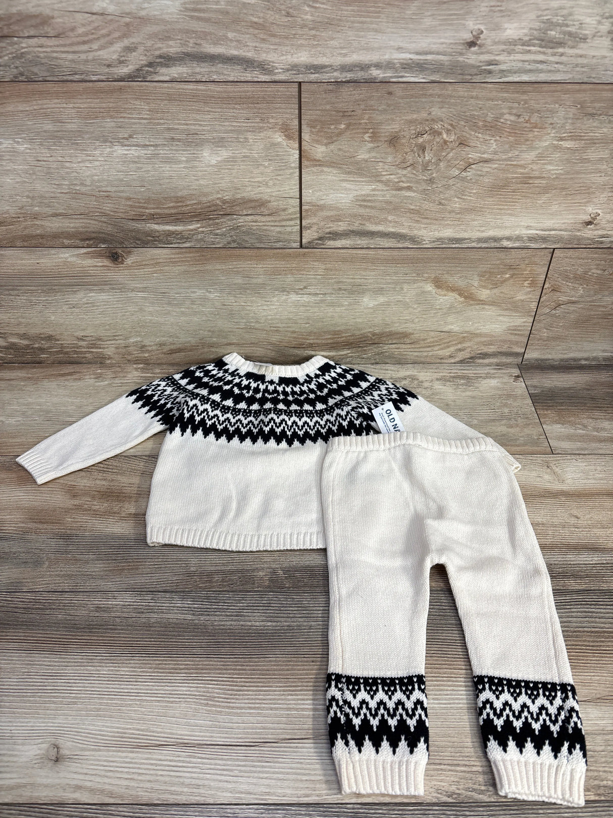 NEW Old Navy 2pc Jacquard Sweater Set White sz 6-12m
