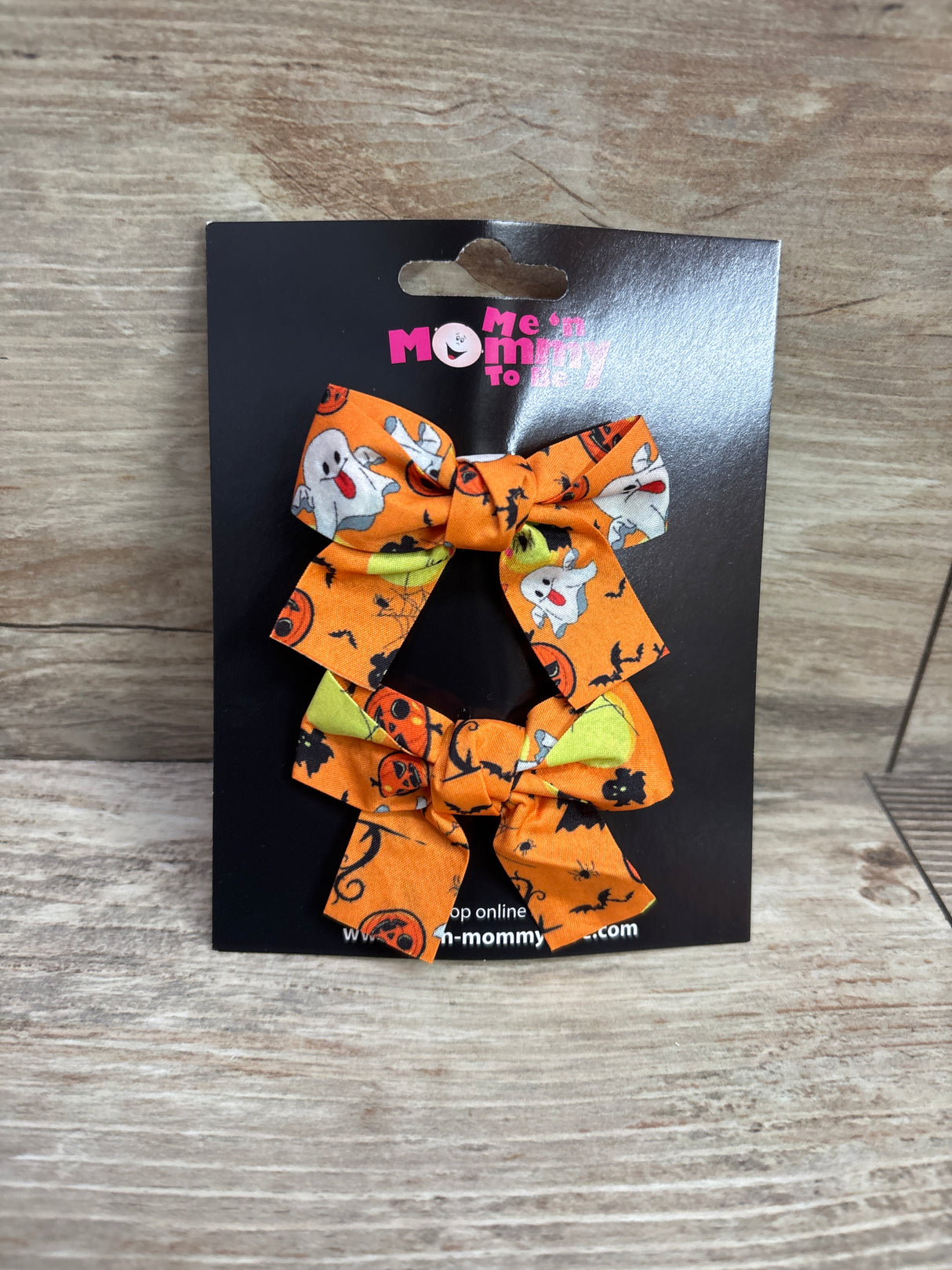 NEW Halloween Print Hair Bows 2pk Orange