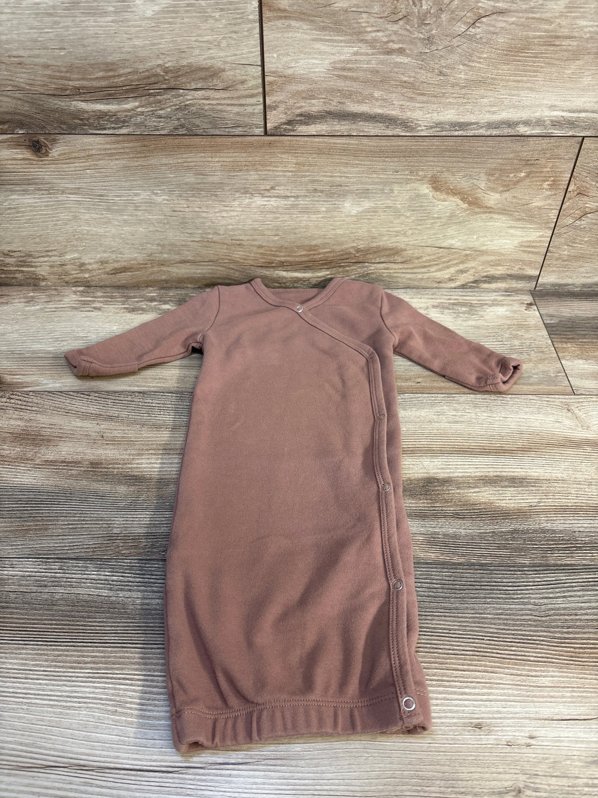 O2 Baby Organic Cotton Convertible Kimono Gown Brown sz 0-3m