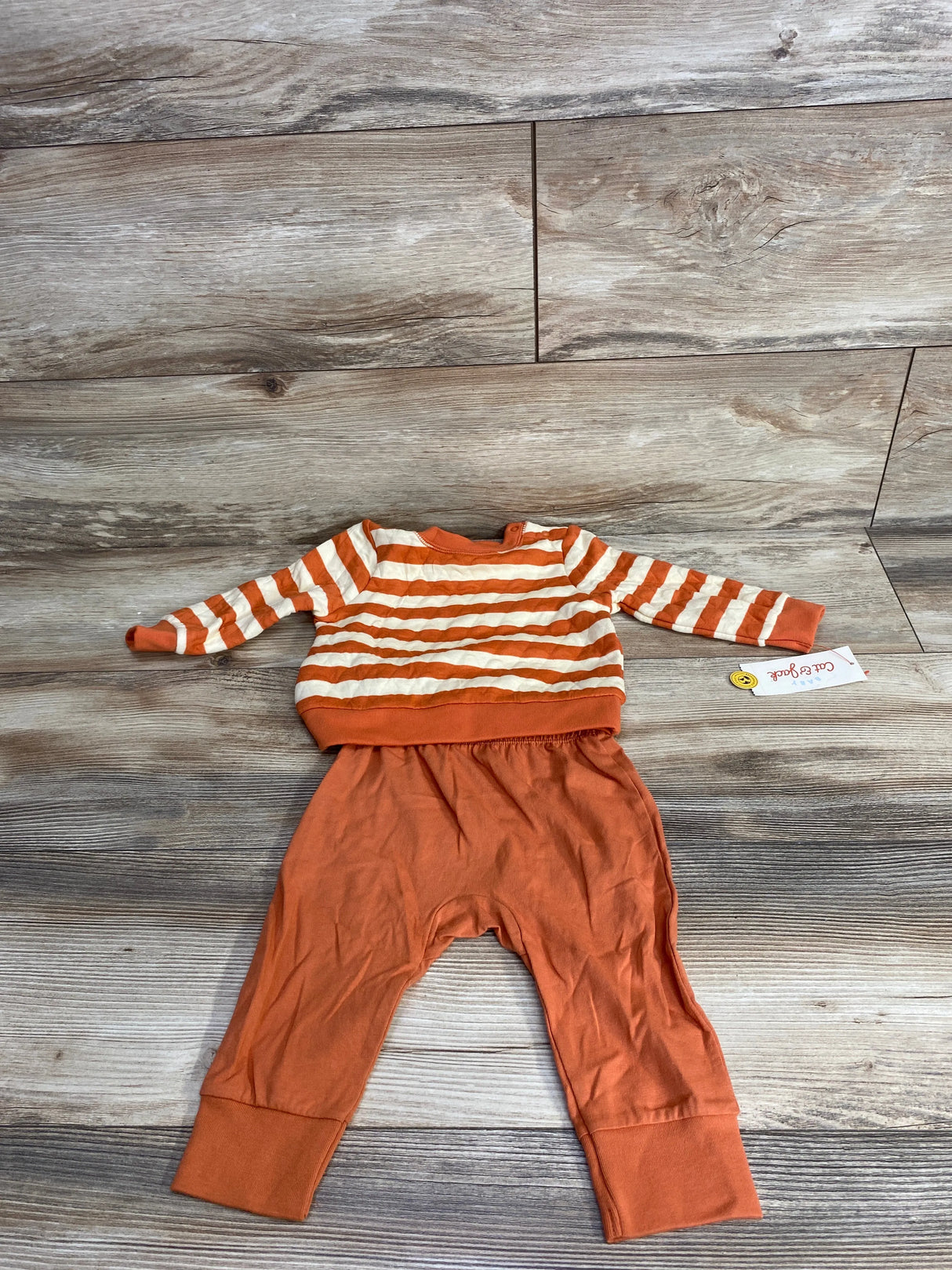 NEW Cat & Jack Quilted Shirt & Bottoms Set Rust sz 6-9m