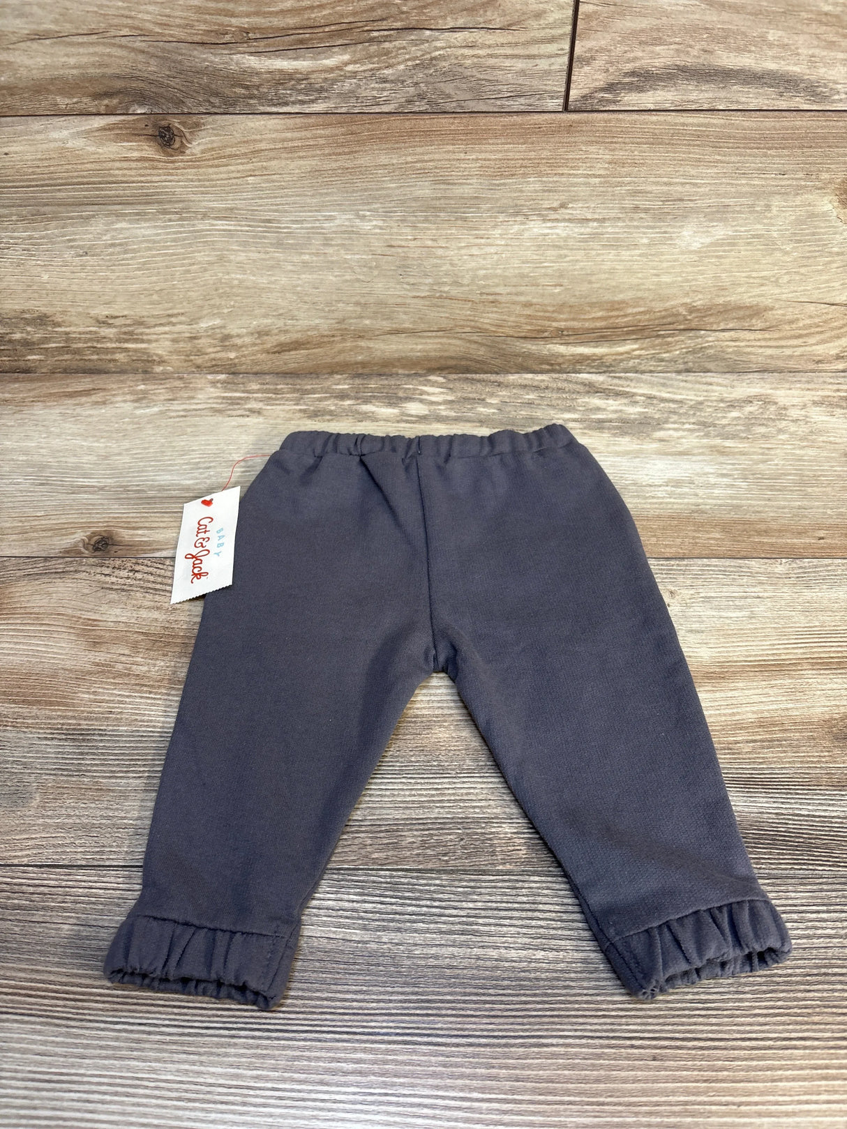 Cat & Jack baby gray ruffle pants with elastic waist, kids clothing