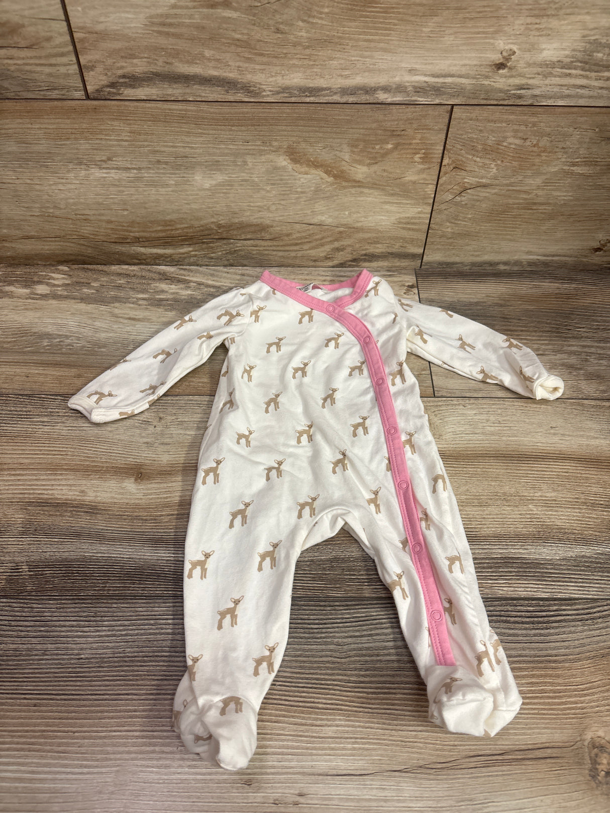 Adventurewear 360 Deer Print Side Snap Sleeper Ivory sz Newborn