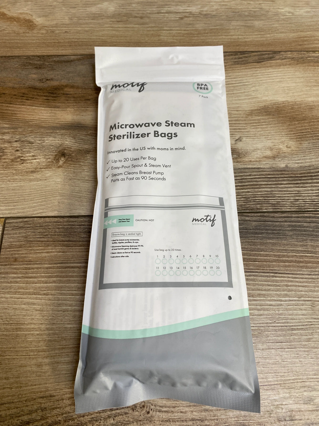 NEW Motif Microwave Steam Sterilizer Bags 7pk