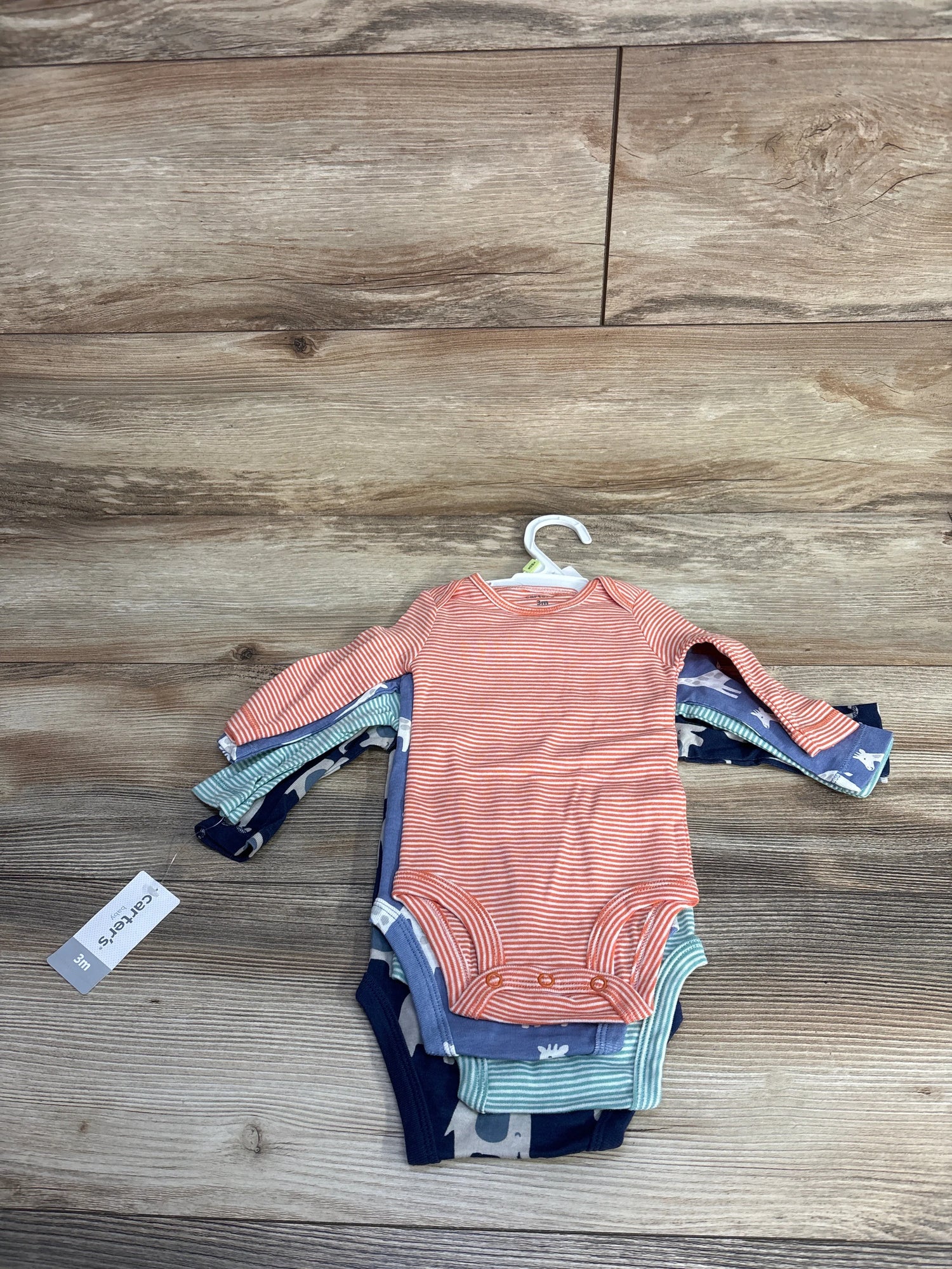 NEW Carter's Long Sleeve Bodysuits 4pk Navy sz 3m