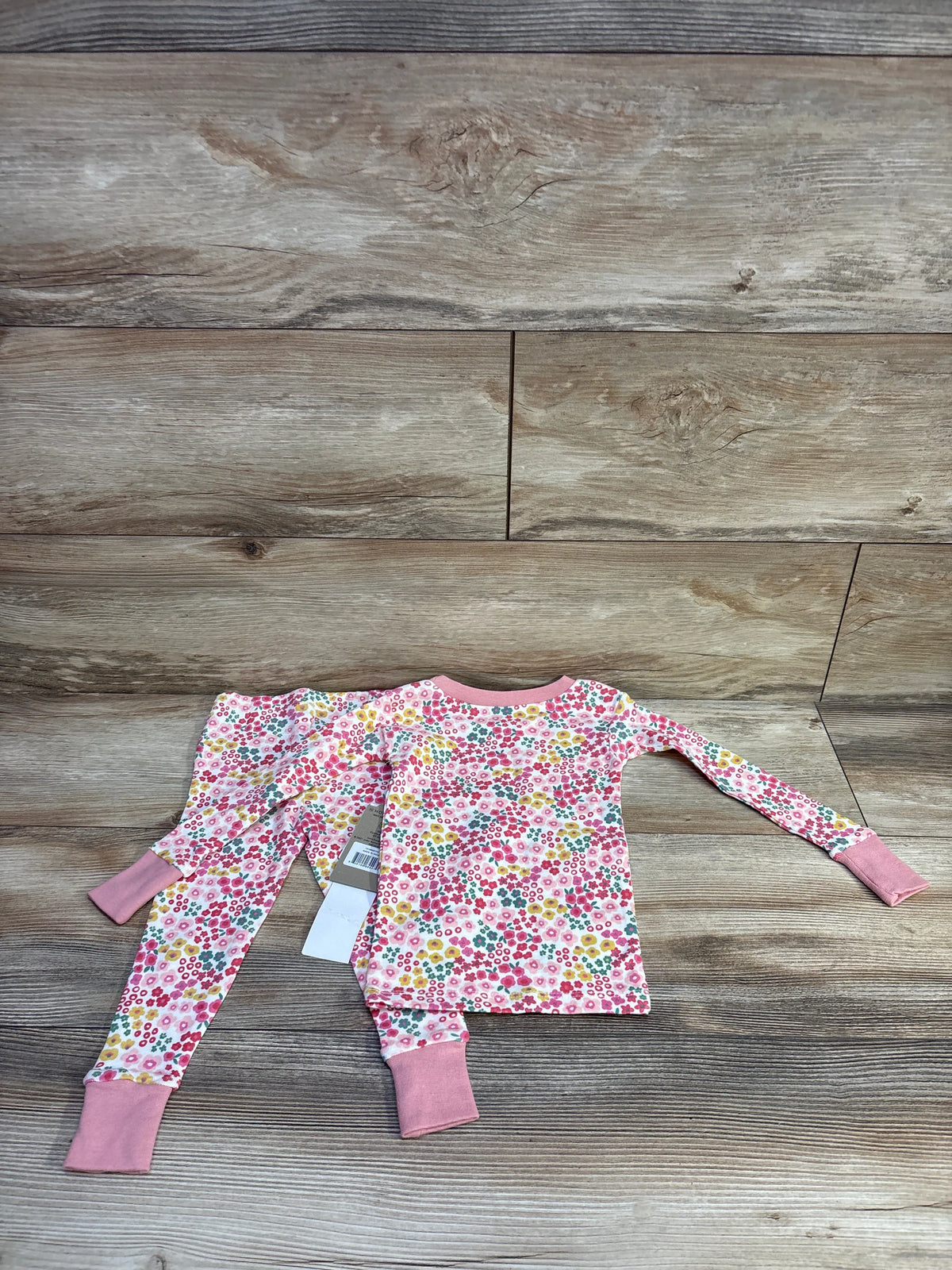 NEW Honest Baby 2pc Organic Floral Pajama Set White sz 2T