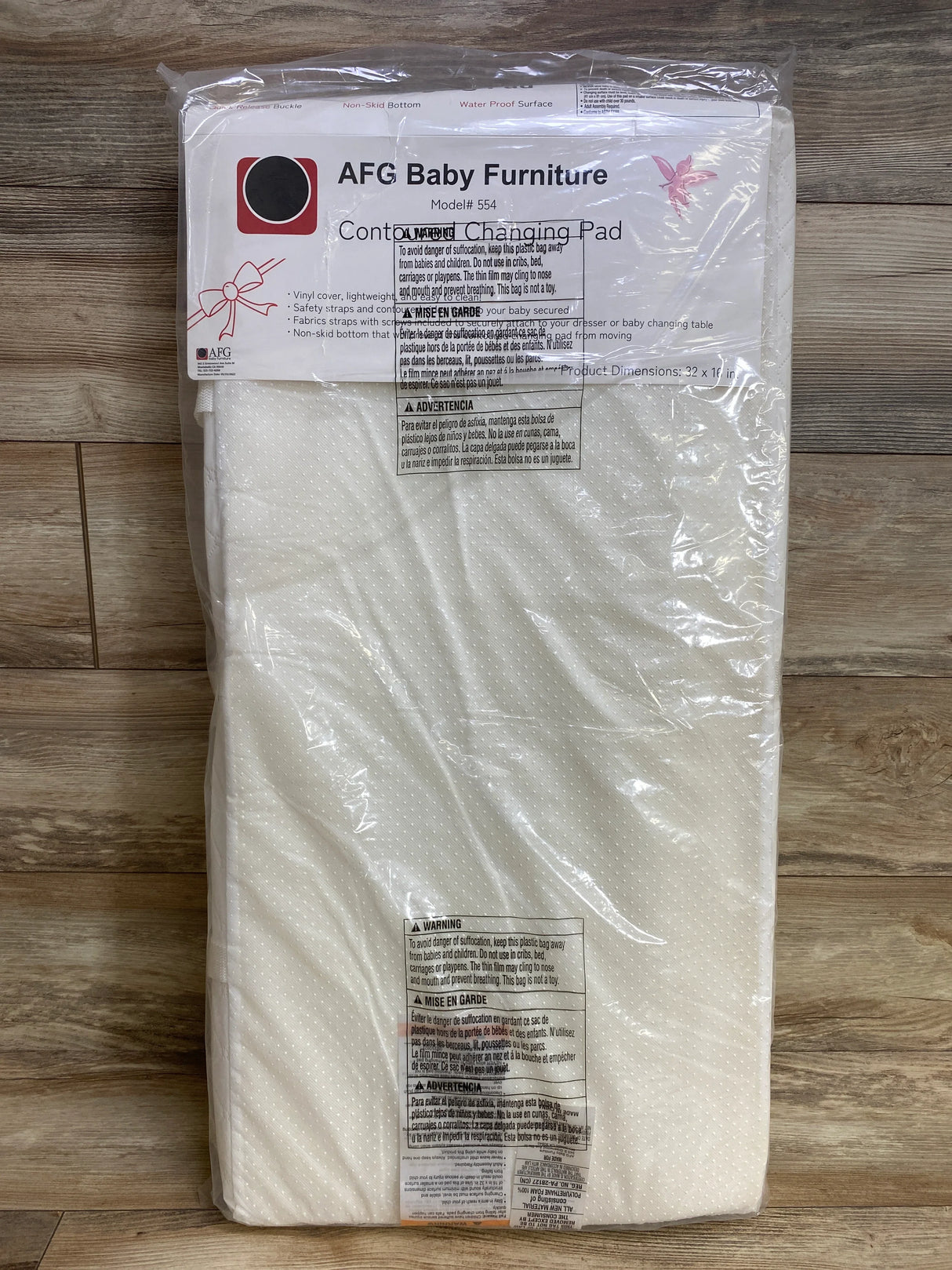 NEW AFG Baby Furniture Contoured Changing Pad and Washable Fabric Cover