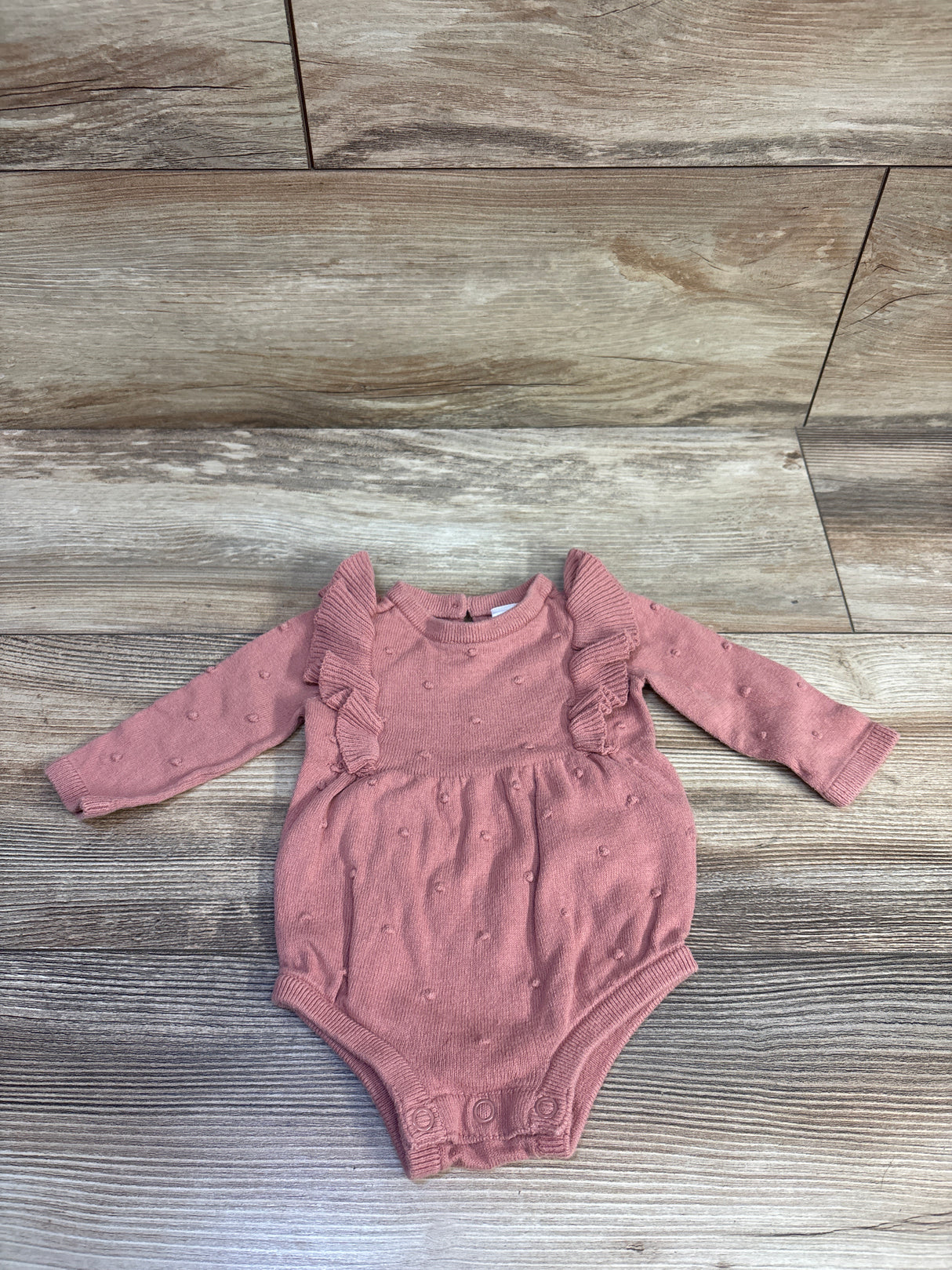 Carter's Long Sleeve Dot Bubble Romper Pink sz Newborn