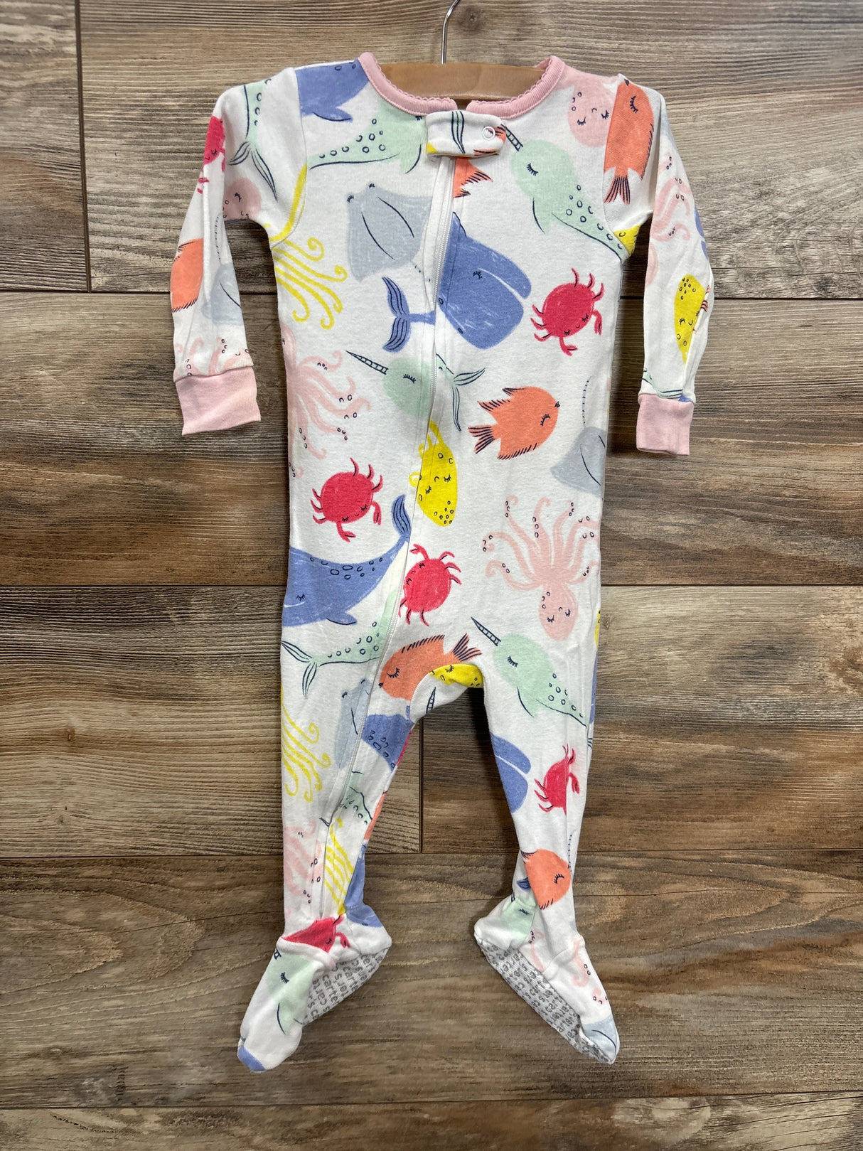 Carter's Sea Animal Print Sleeper White sz 12m